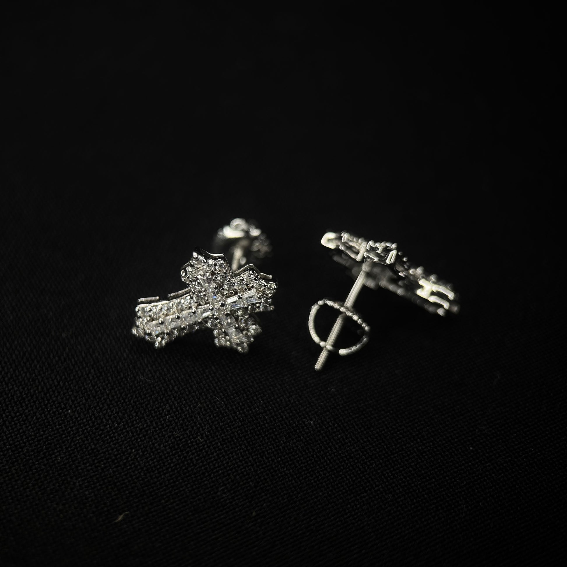 15.5MM VVS Baguette Cross Earrings