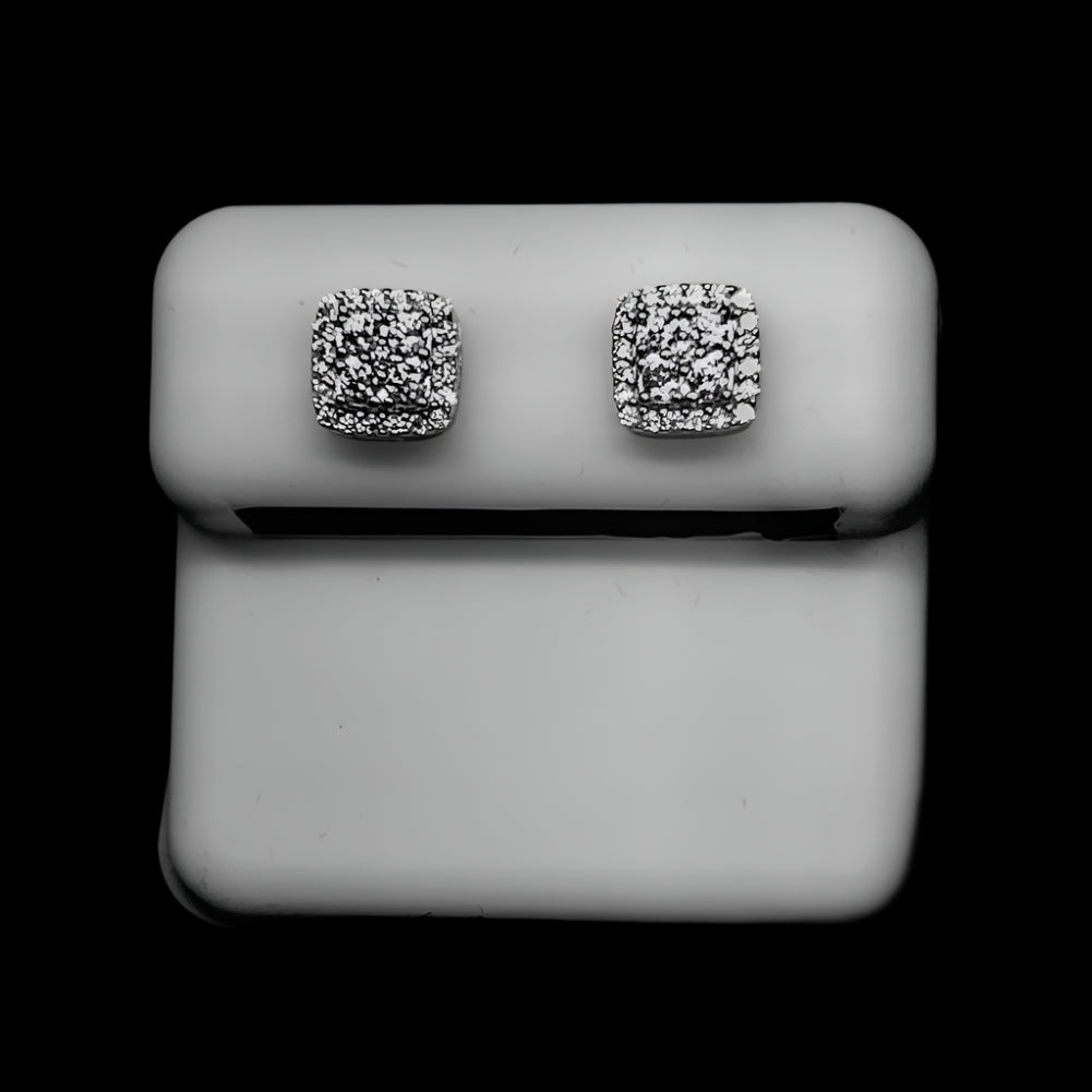 7.5MM VVS Round Square Stud Earrings