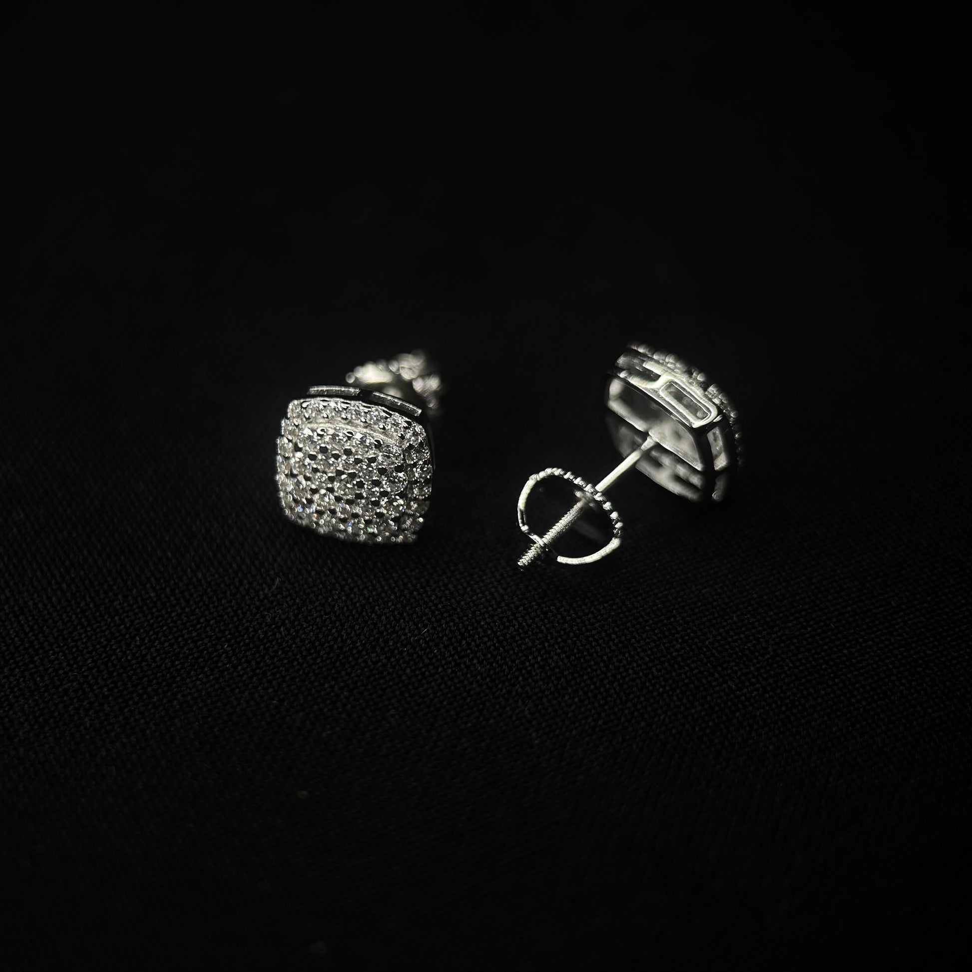 9MM VVS Round Square Earrings