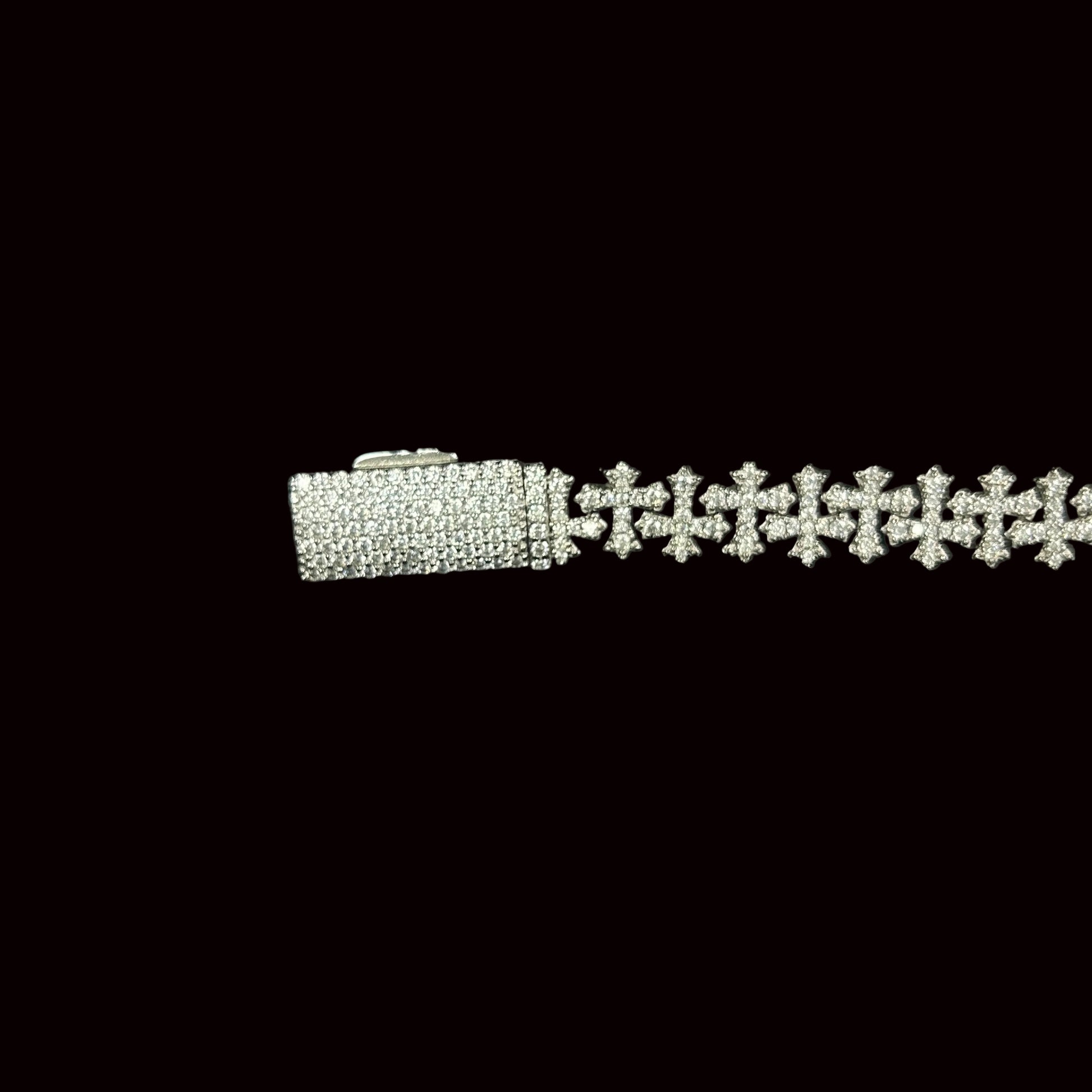 8.5MM VVS Eternity Cross Bracelet