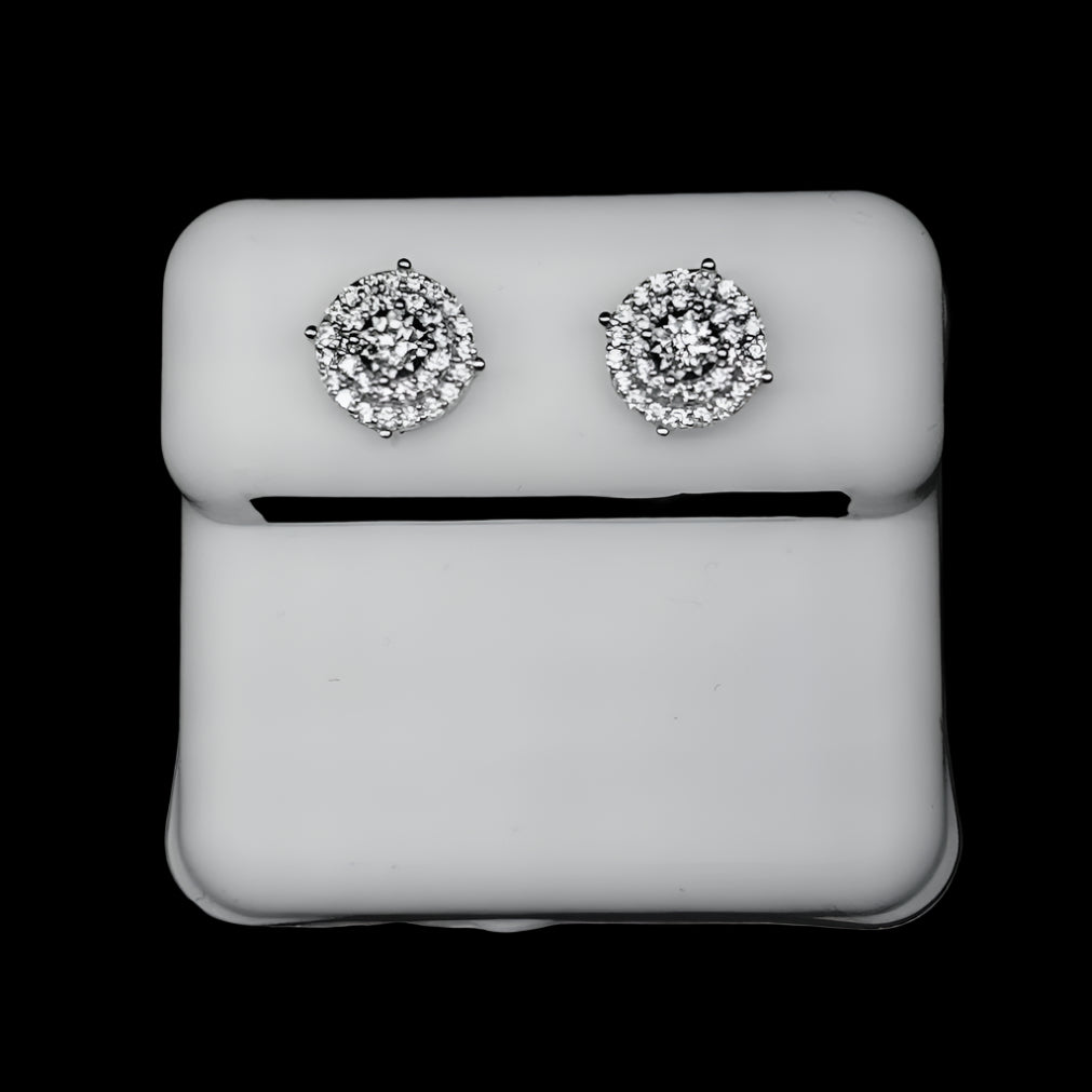 9MM VVS Triple Layer Circle Cluster Earrings