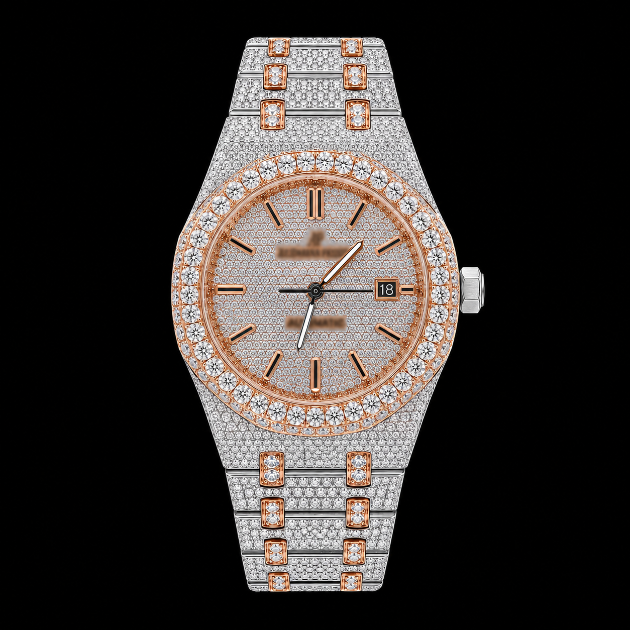 APRO Stick Dial Fully Iced Out Watch