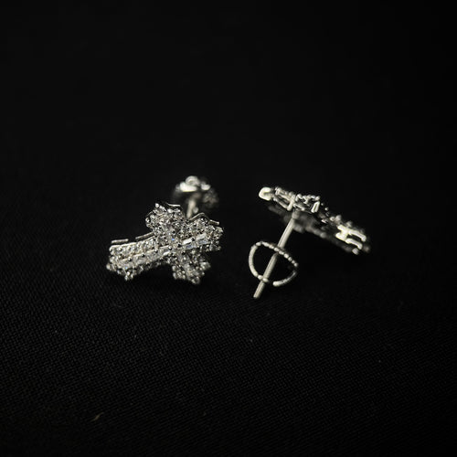 15.5MM VVS Baguette Cross Earrings