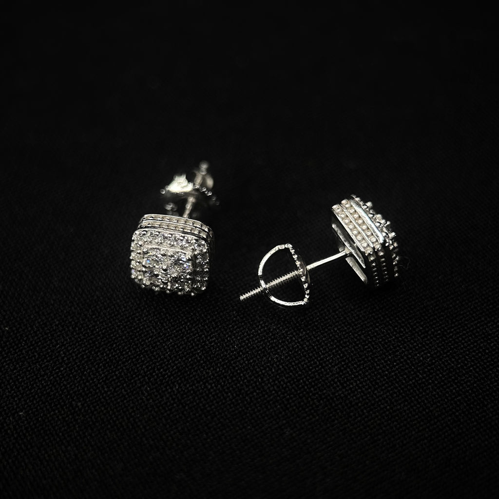 7.5MM VVS Round Square Stud Earrings