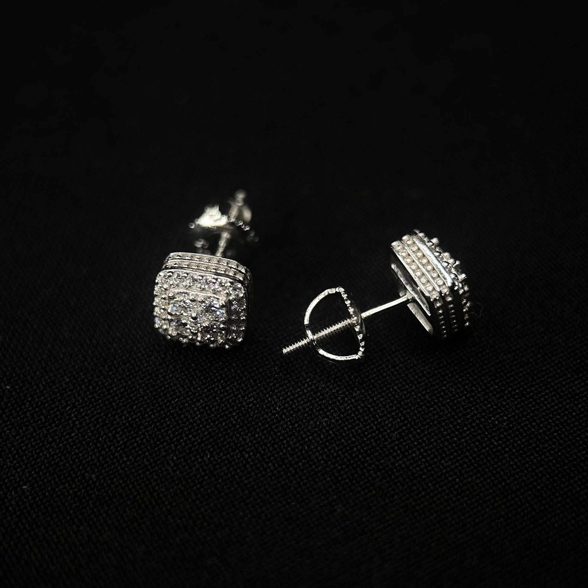 7.5MM VVS Round Square Stud Earrings