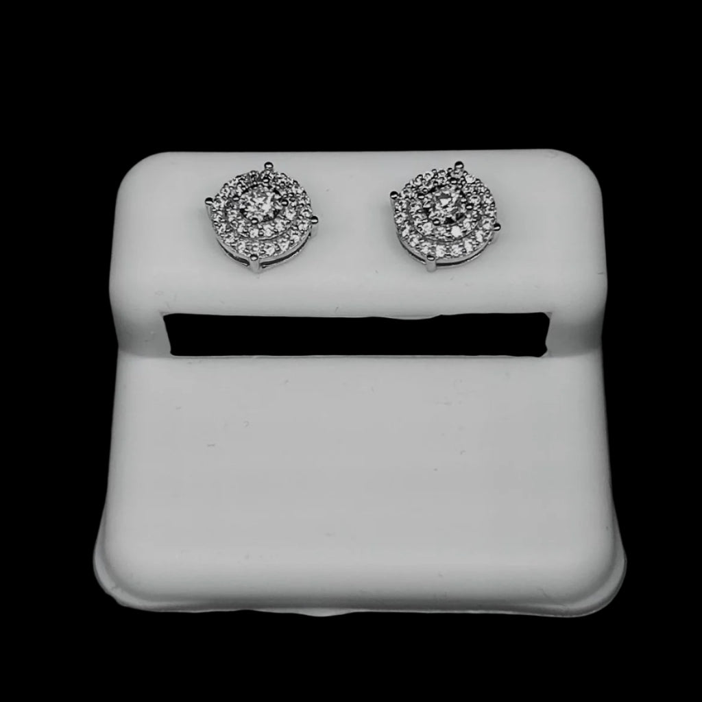9MM VVS Triple Layer Circle Cluster Earrings