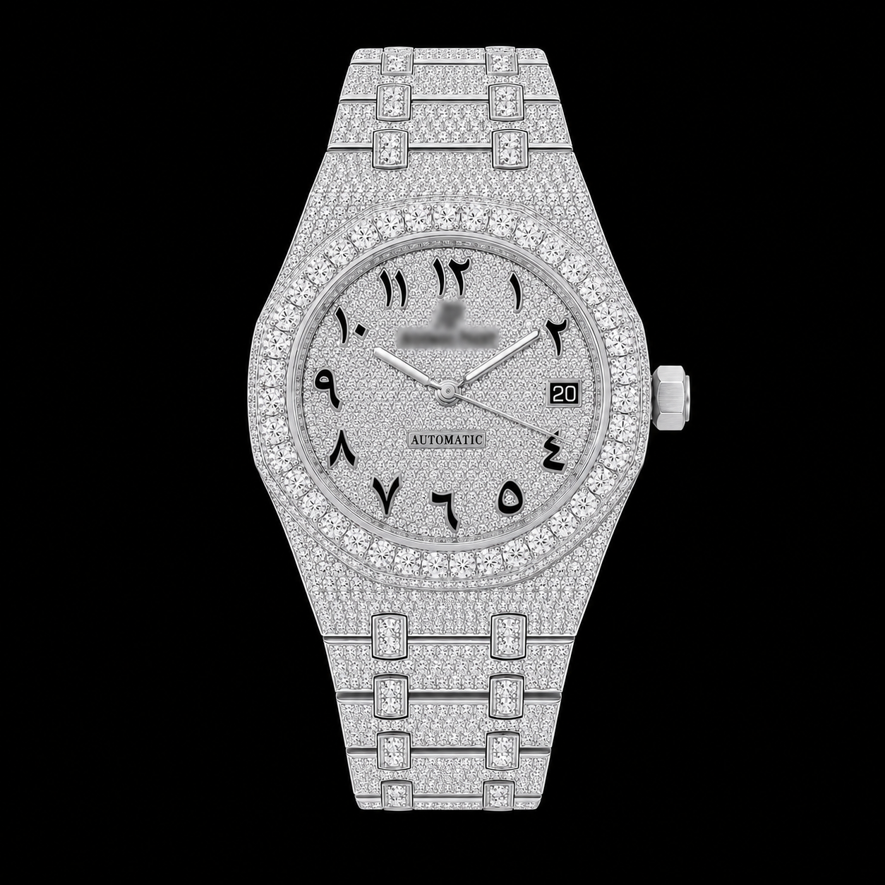 APRO Arabic Dial Fully Iced Out Watch