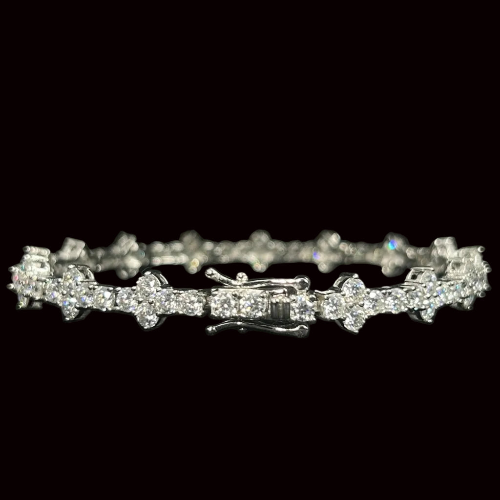 3MM VVS Cross Tennis Bracelet