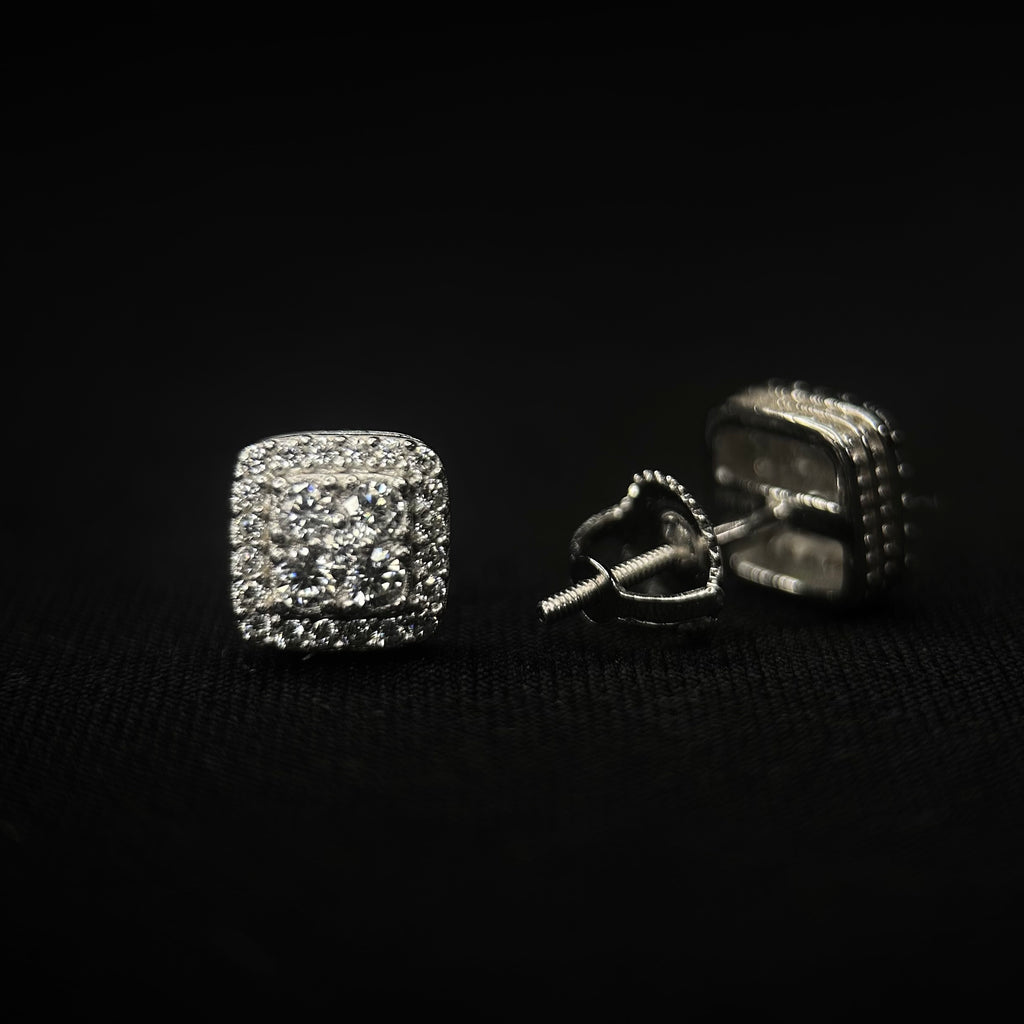 7.5MM VVS Round Square Stud Earrings