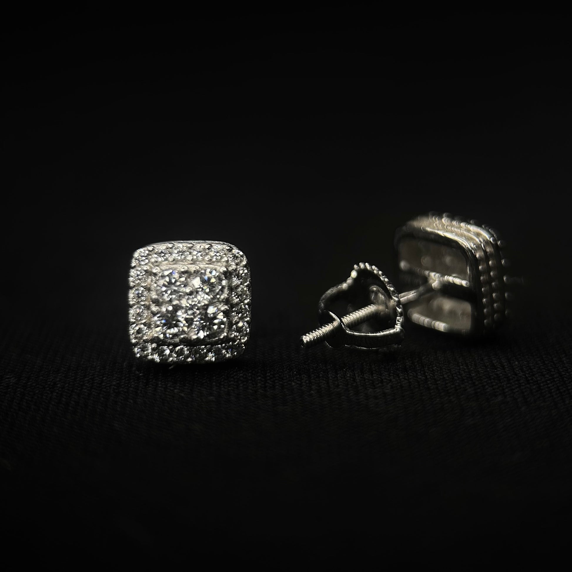 7.5MM VVS Round Square Stud Earrings