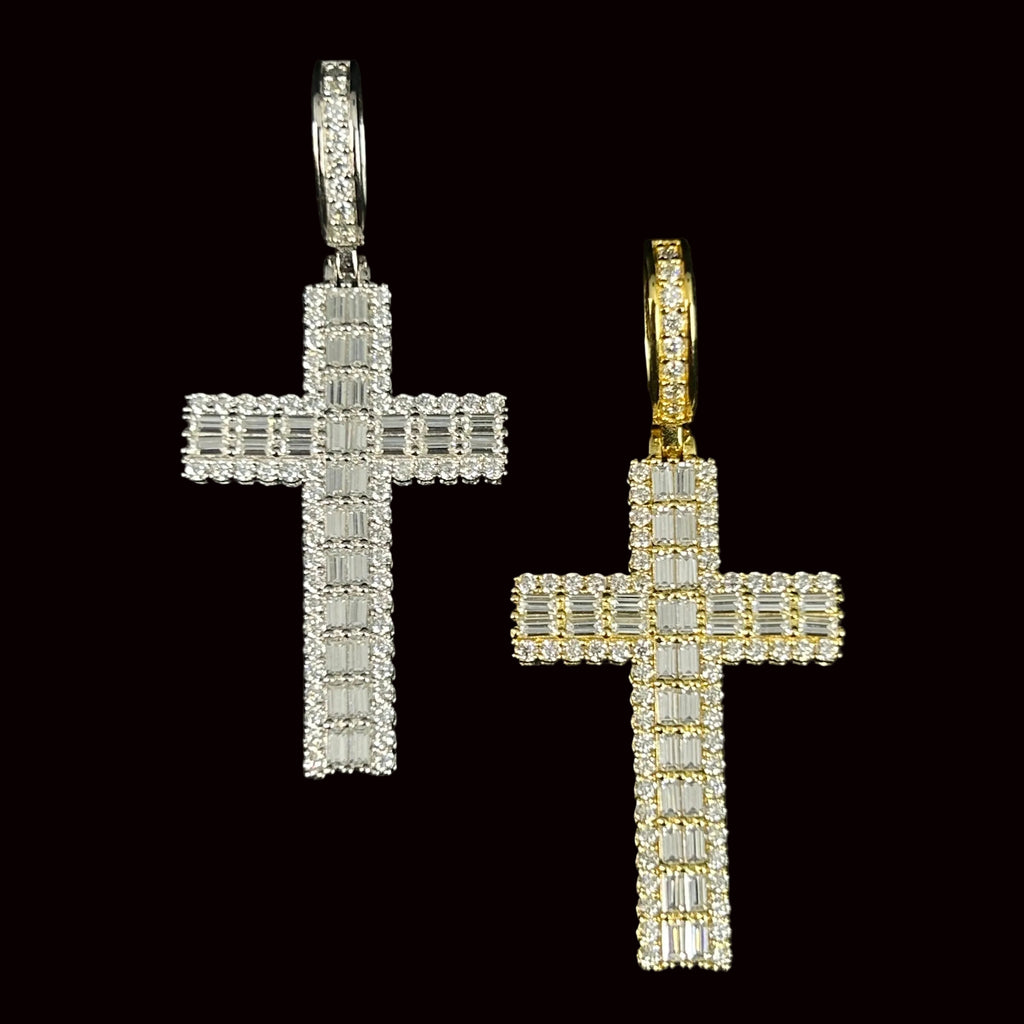 VVS Baguette Cross Pendant
