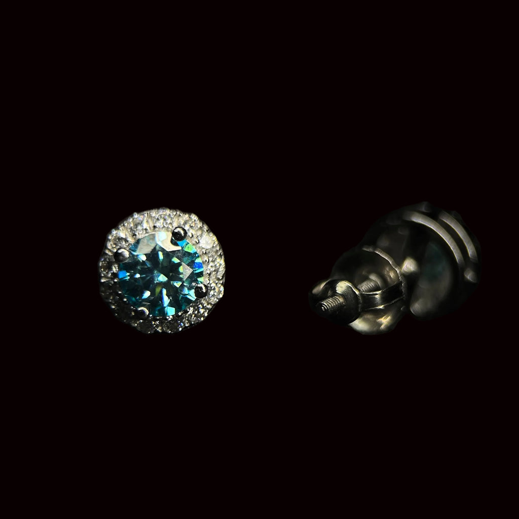 8MM VVS Colored Halo Earrings