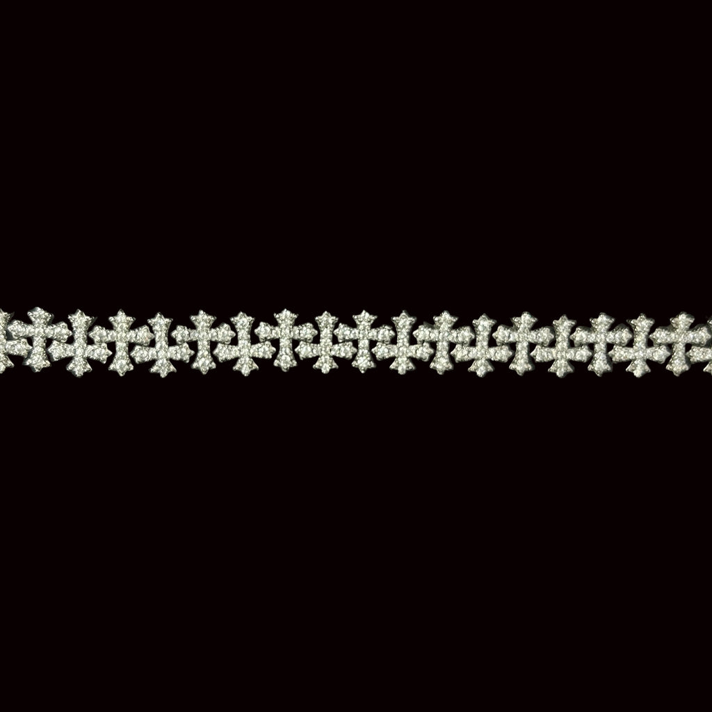 8.5MM VVS Eternity Cross Bracelet