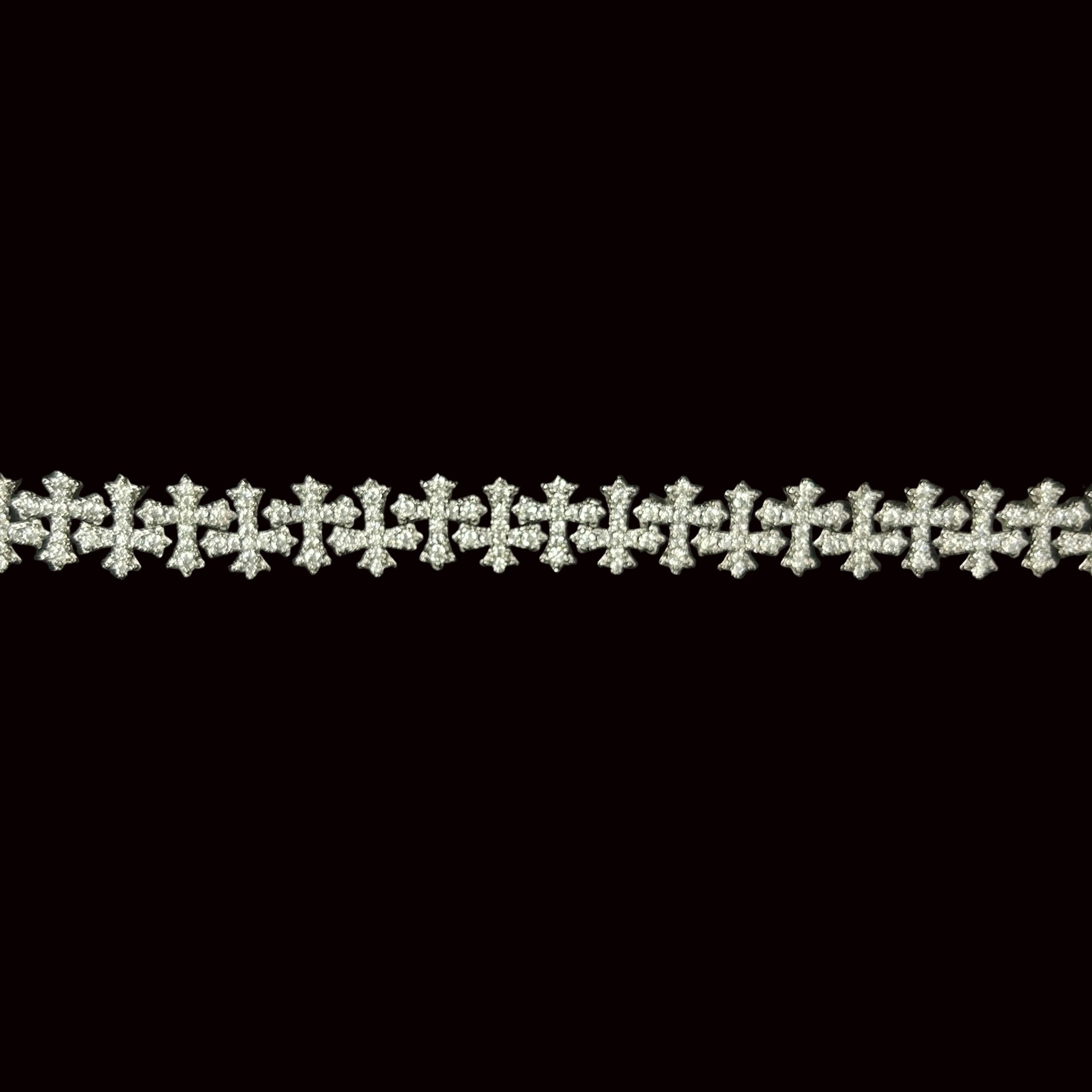8.5MM VVS Eternity Cross Bracelet