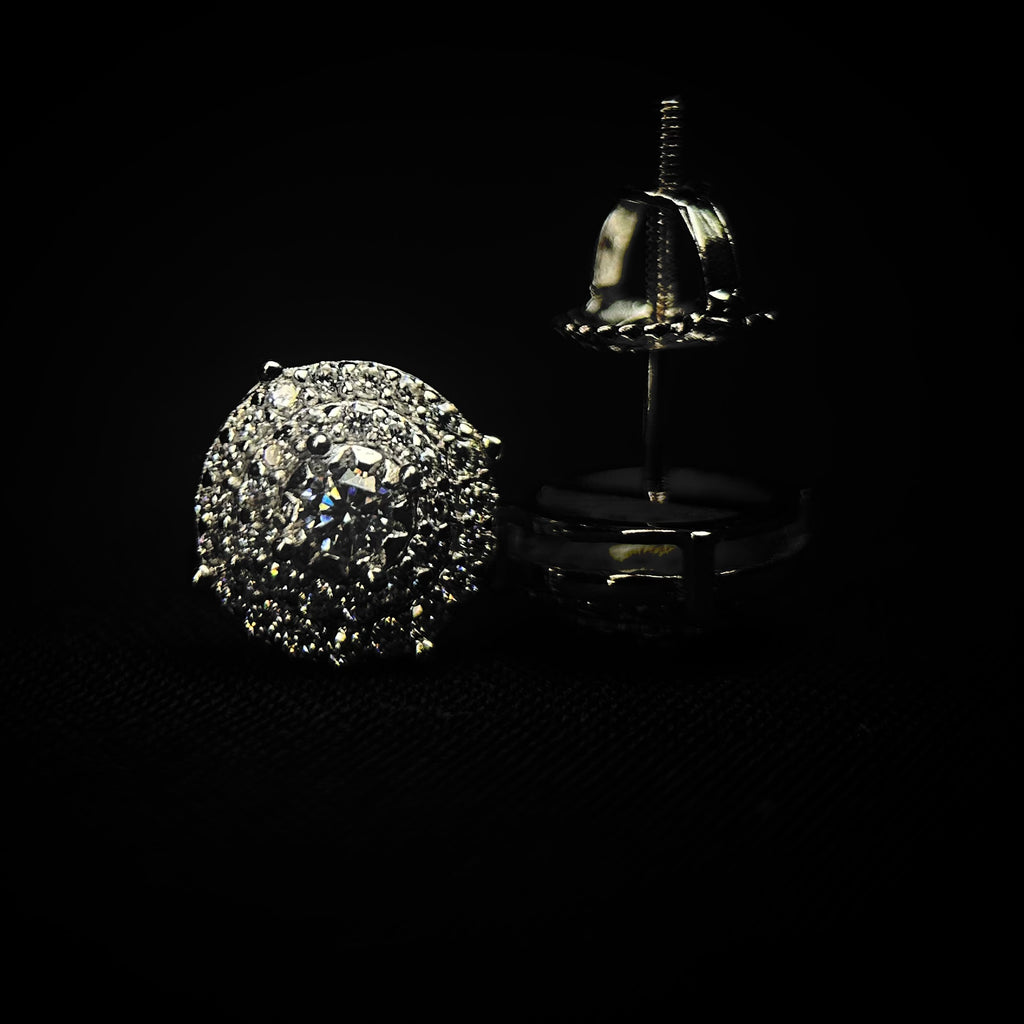 8MM VVS Triple Layer Circle Cluster Earrings