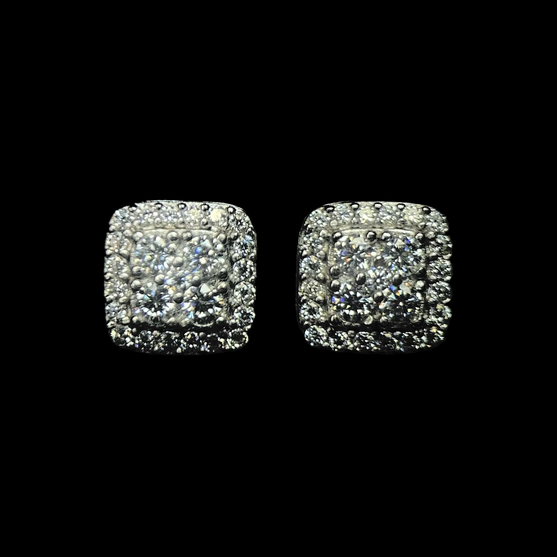 7.5MM VVS Round Square Stud Earrings