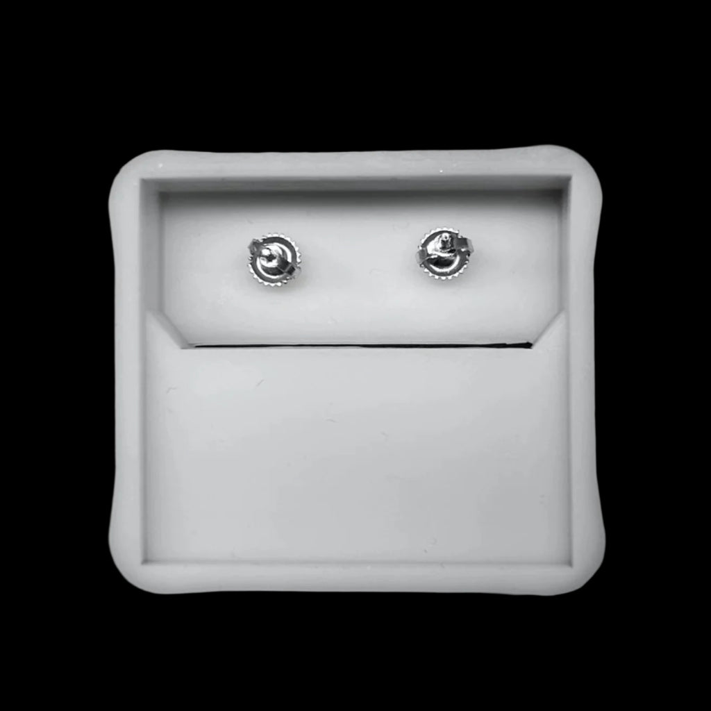 7.5MM VVS Round Square Stud Earrings