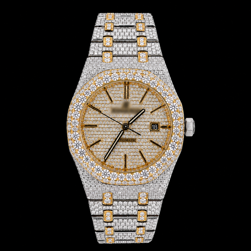 APRO Stick Dial Fully Iced Out Watch