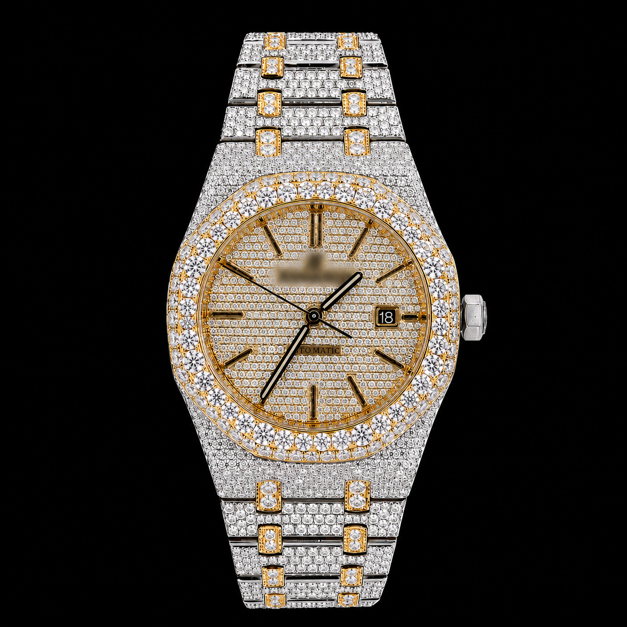 APRO Stick Dial Fully Iced Out Watch