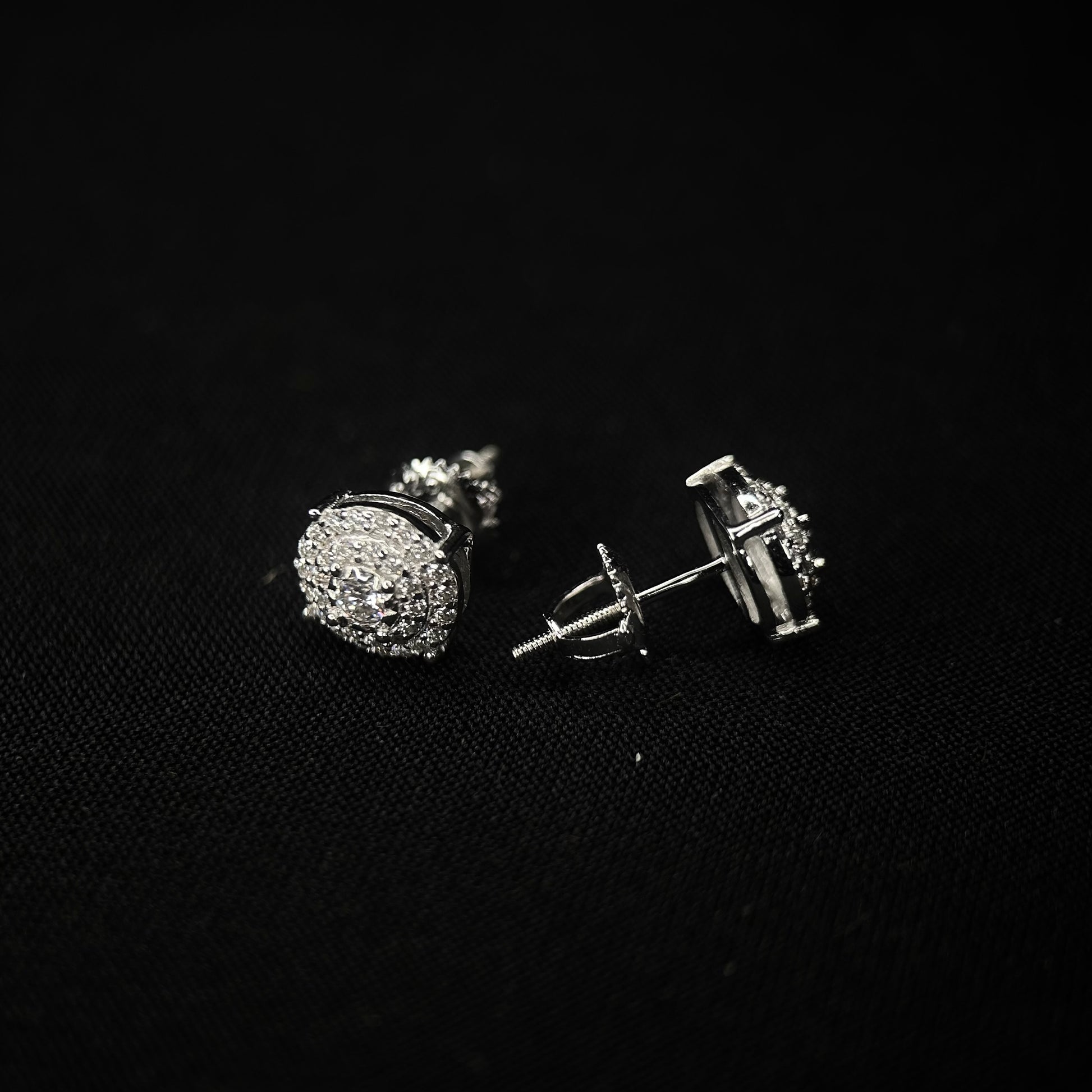9MM VVS Triple Layer Circle Cluster Earrings