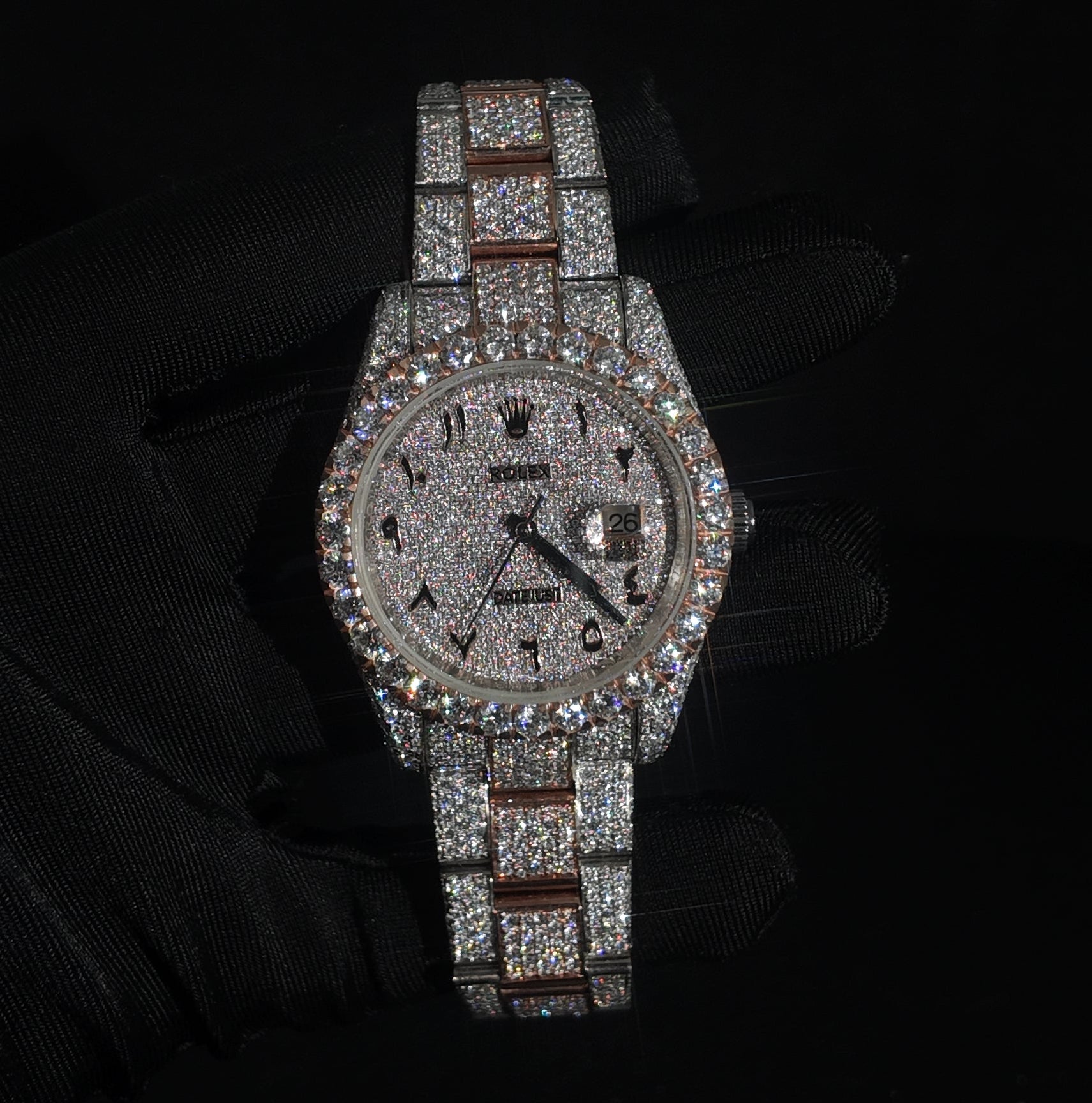 RDJ 41MM Two Tone Rose Arabic Dial Watch