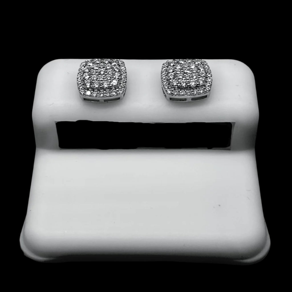 9MM VVS Round Square Earrings
