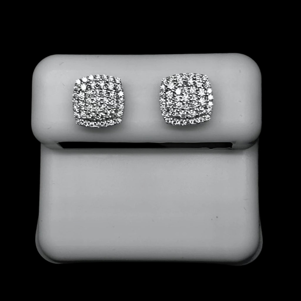 9MM VVS Round Square Earrings