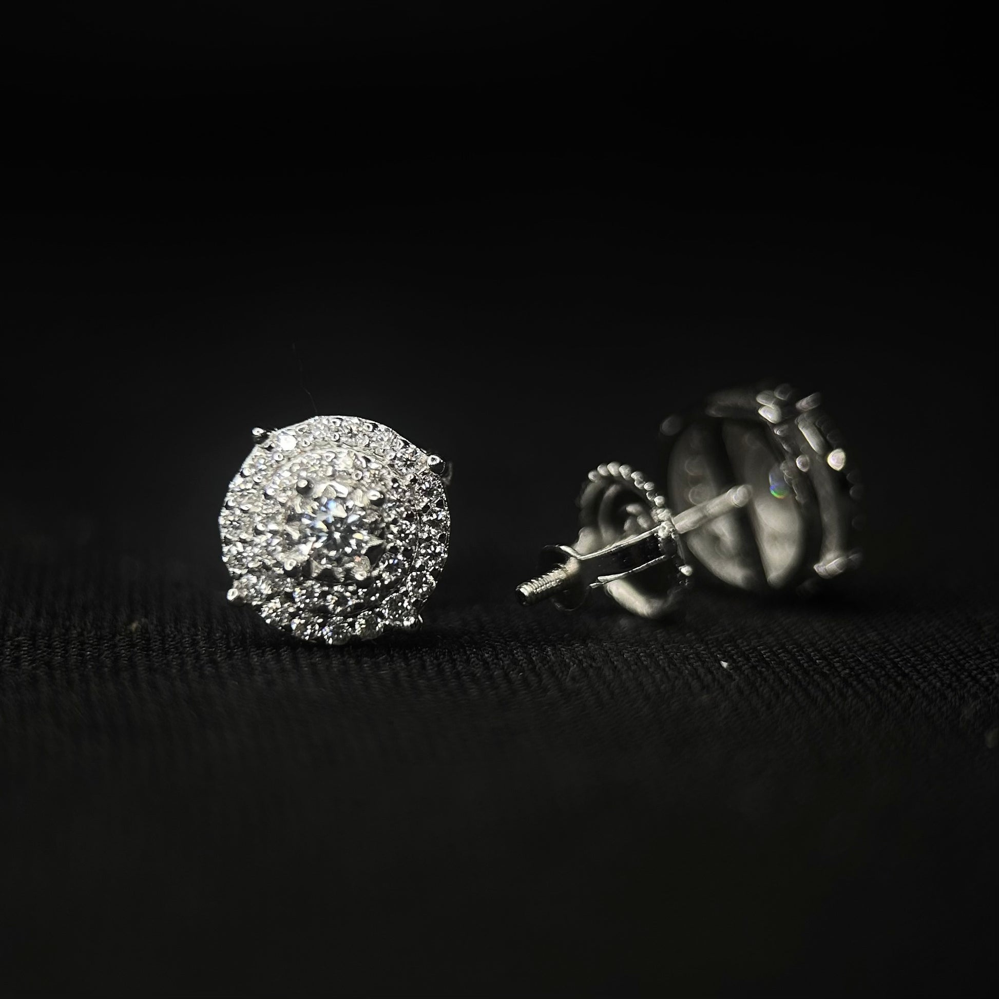 9MM VVS Triple Layer Circle Cluster Earrings