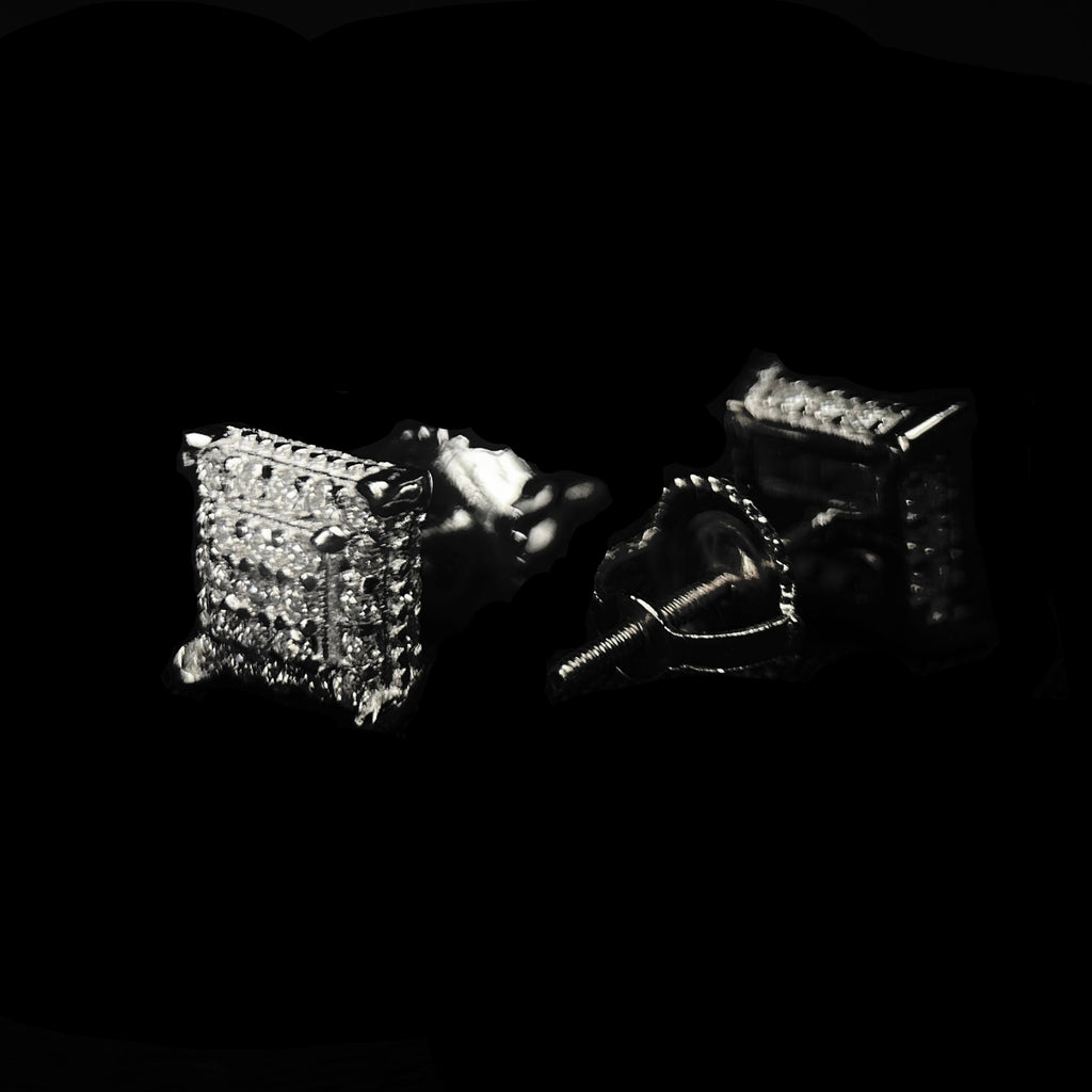 7.5MM VVS Square Cluster Earrings