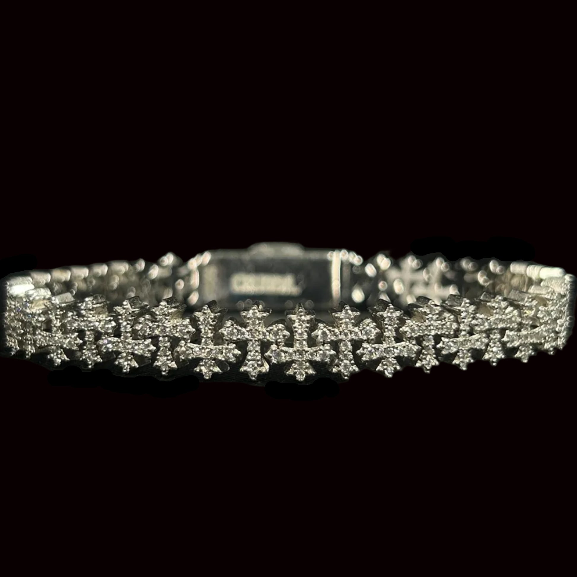 8.5MM VVS Eternity Cross Bracelet