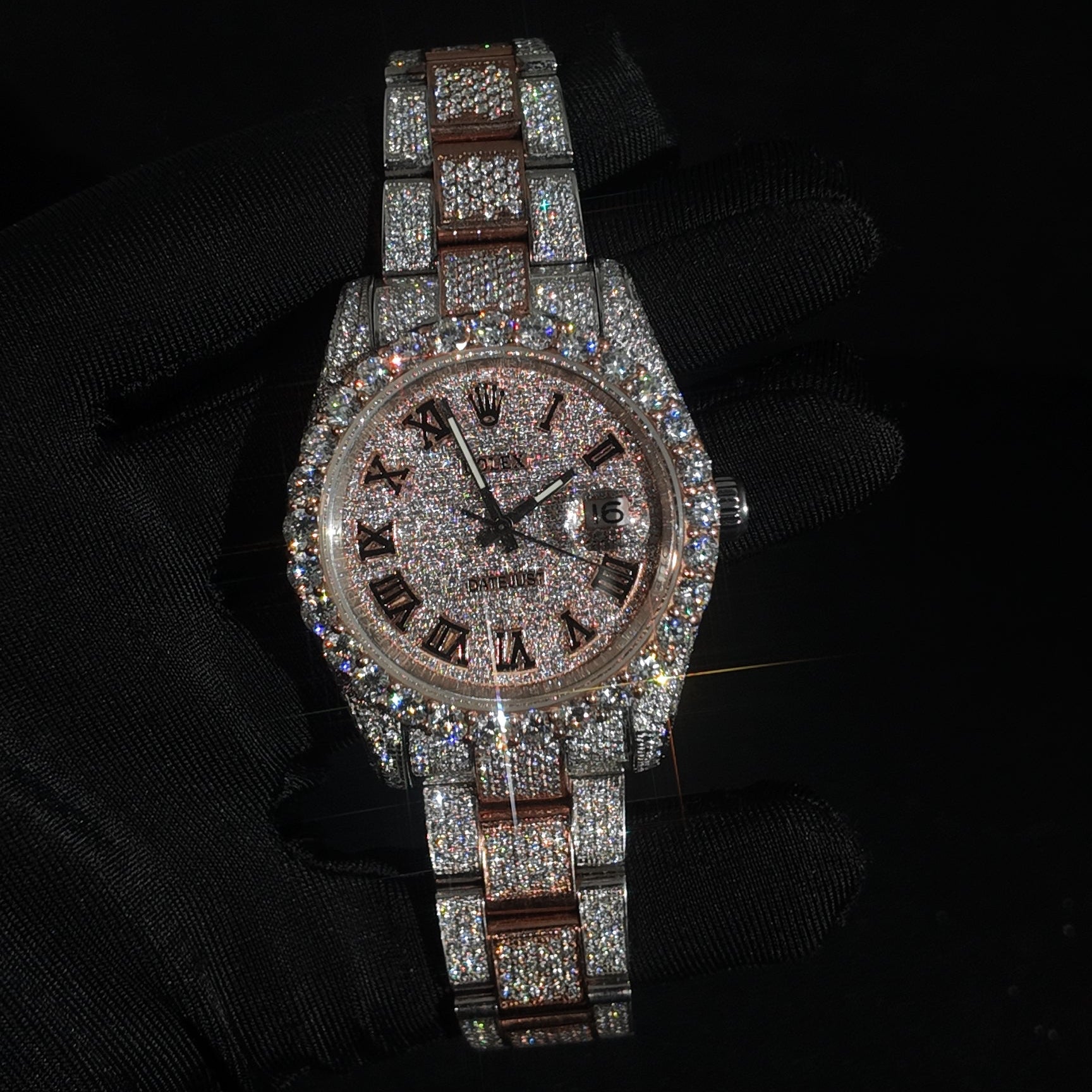 RDJ 41MM Two Tone Rose Roman Dial Watch