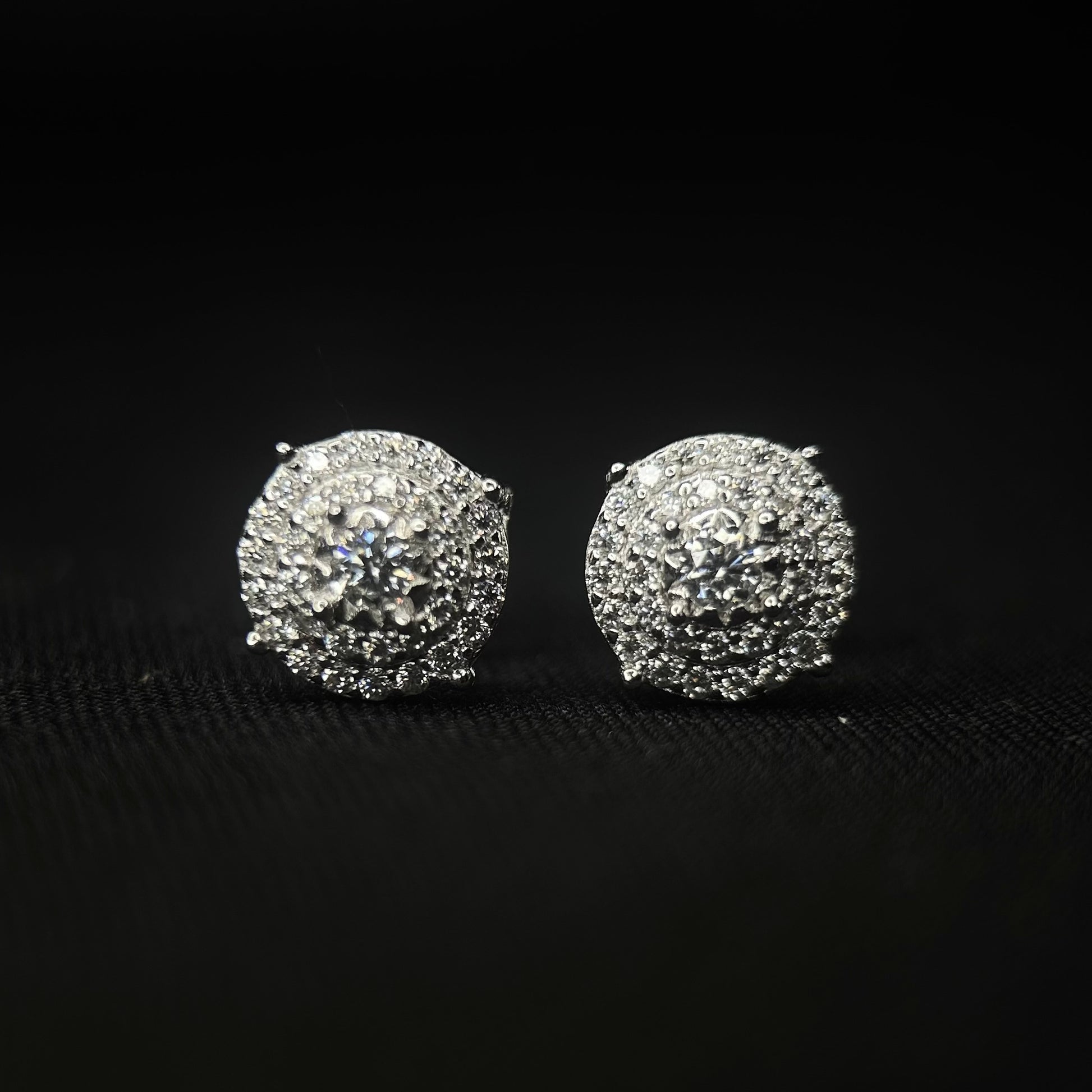 9MM VVS Triple Layer Circle Cluster Earrings