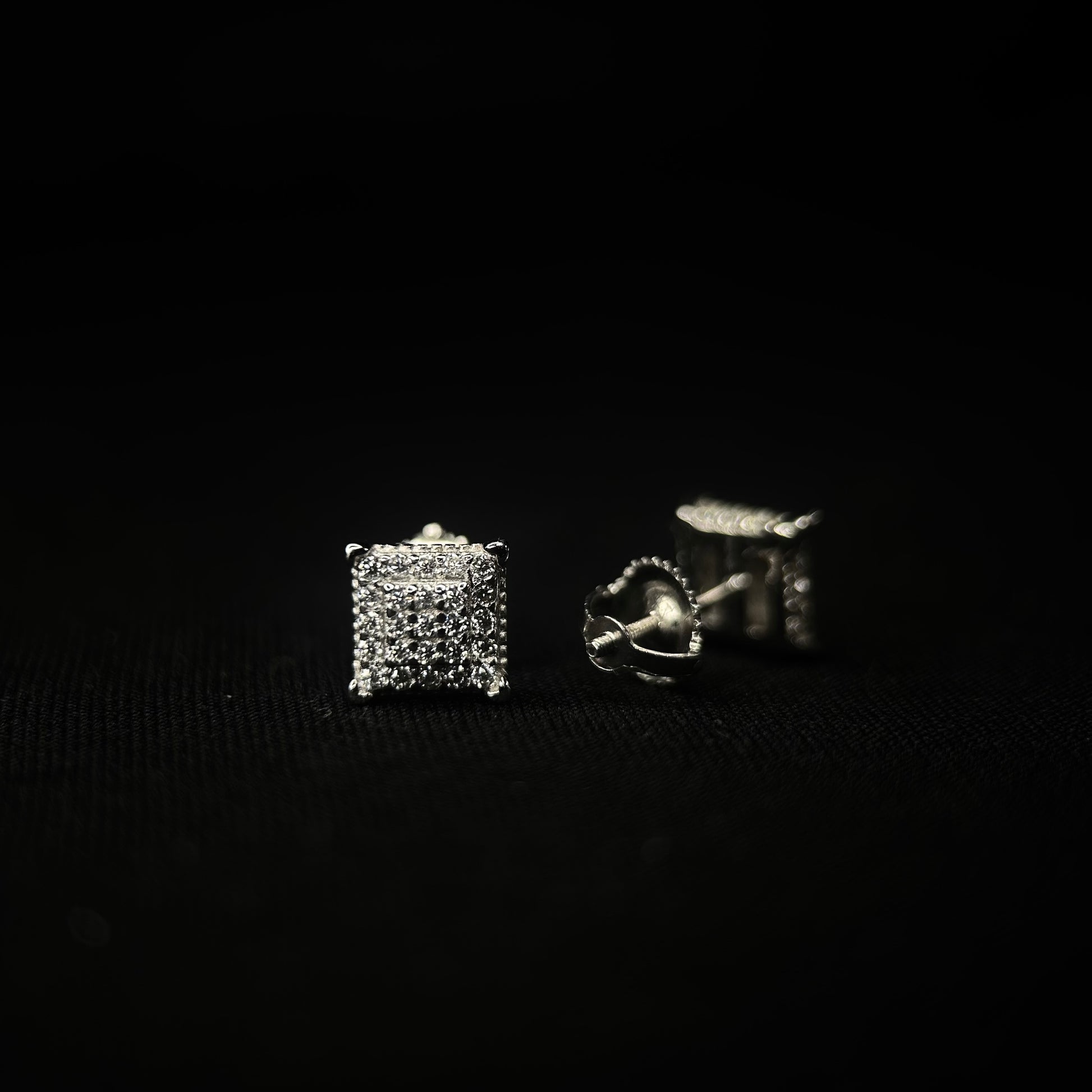7.5MM Square Cluster Earrings