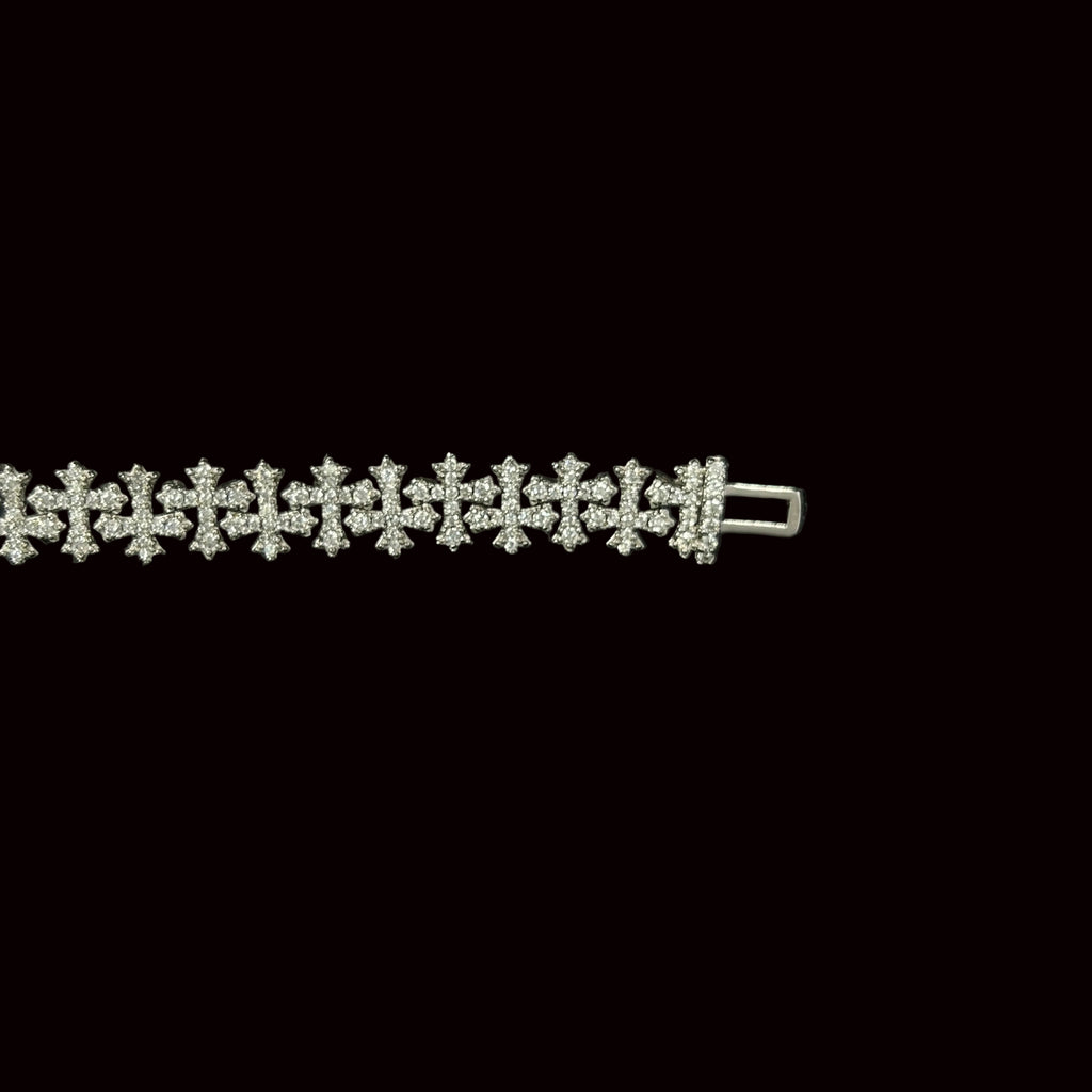 8.5MM VVS Eternity Cross Bracelet