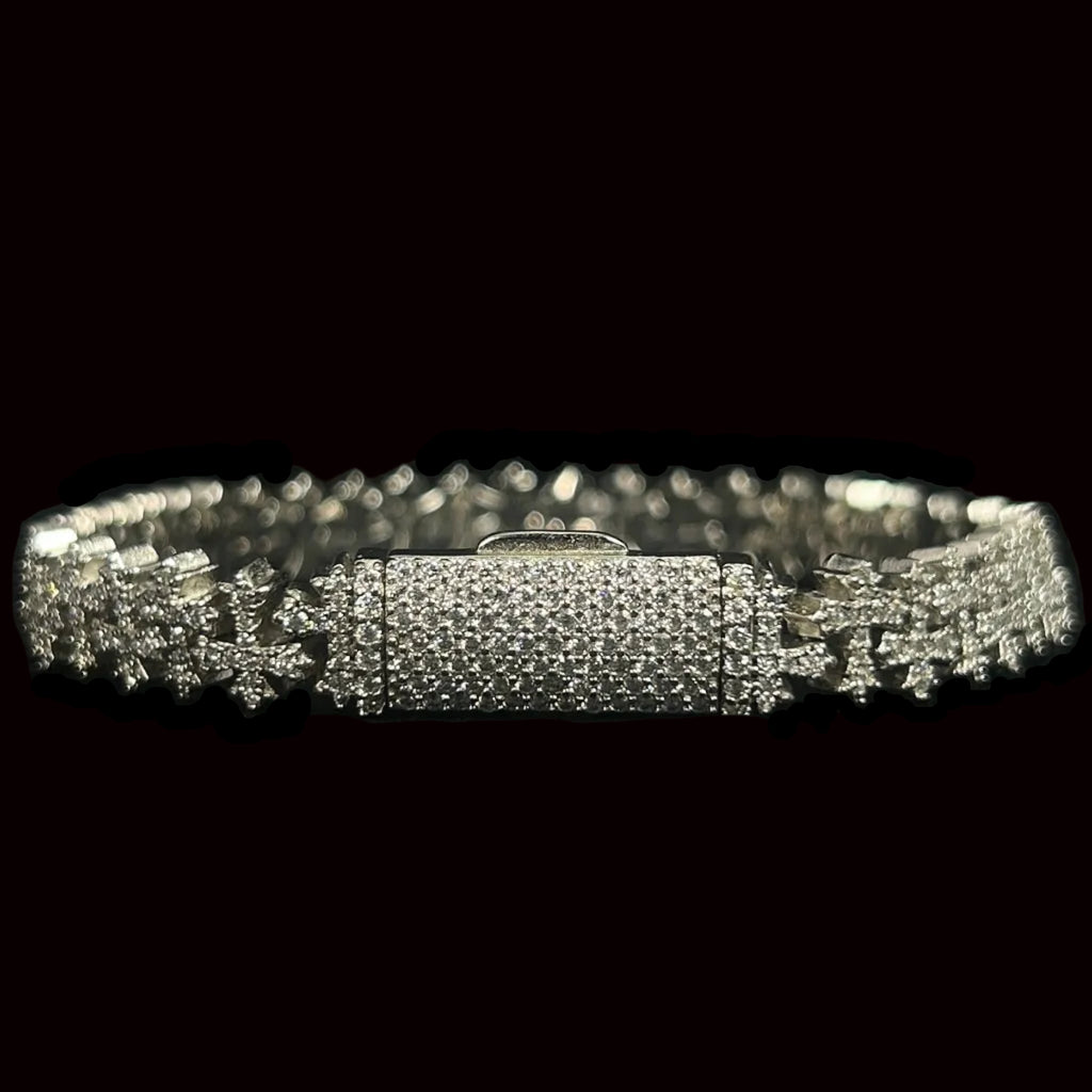 8.5MM VVS Eternity Cross Bracelet