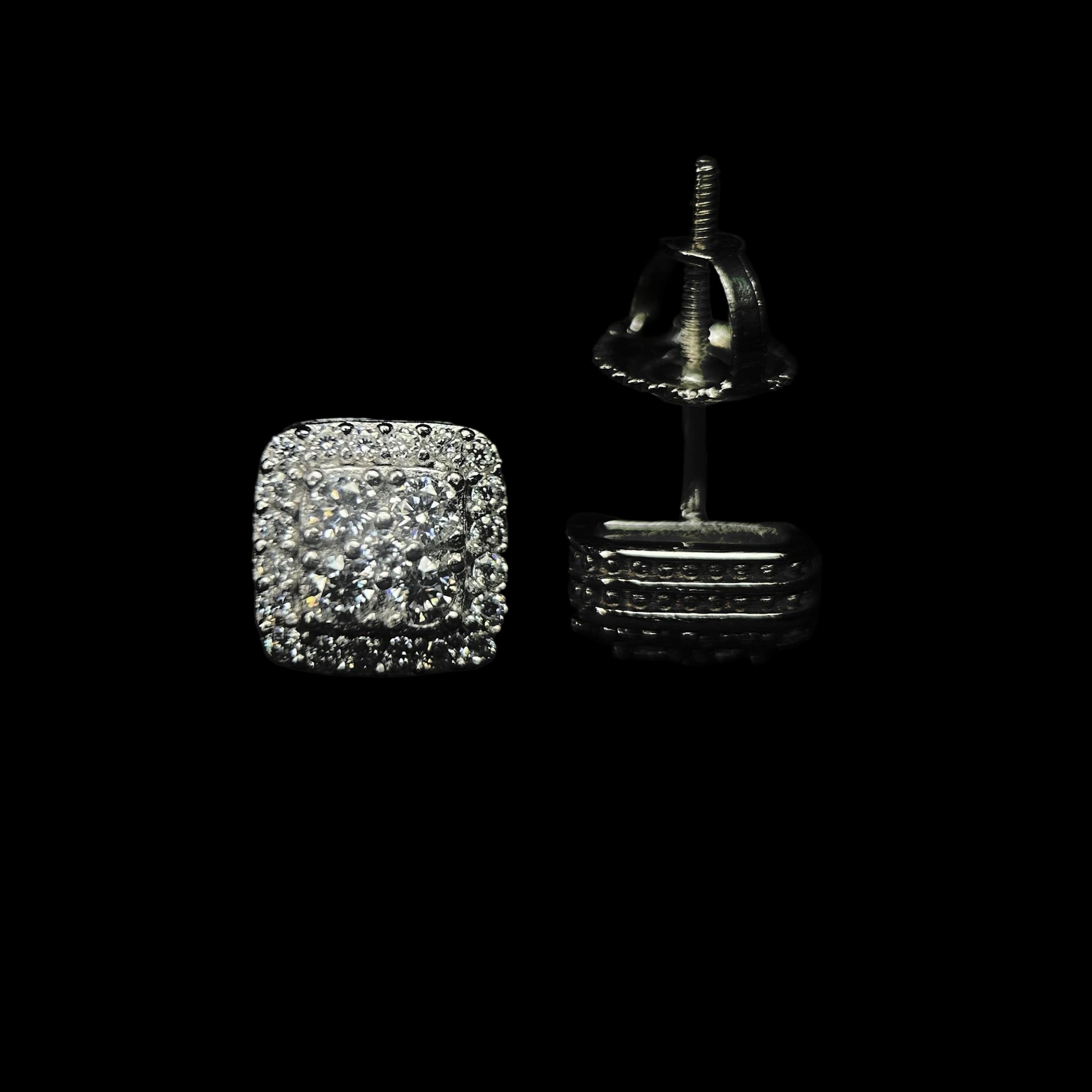 7.5MM VVS Round Square Stud Earrings
