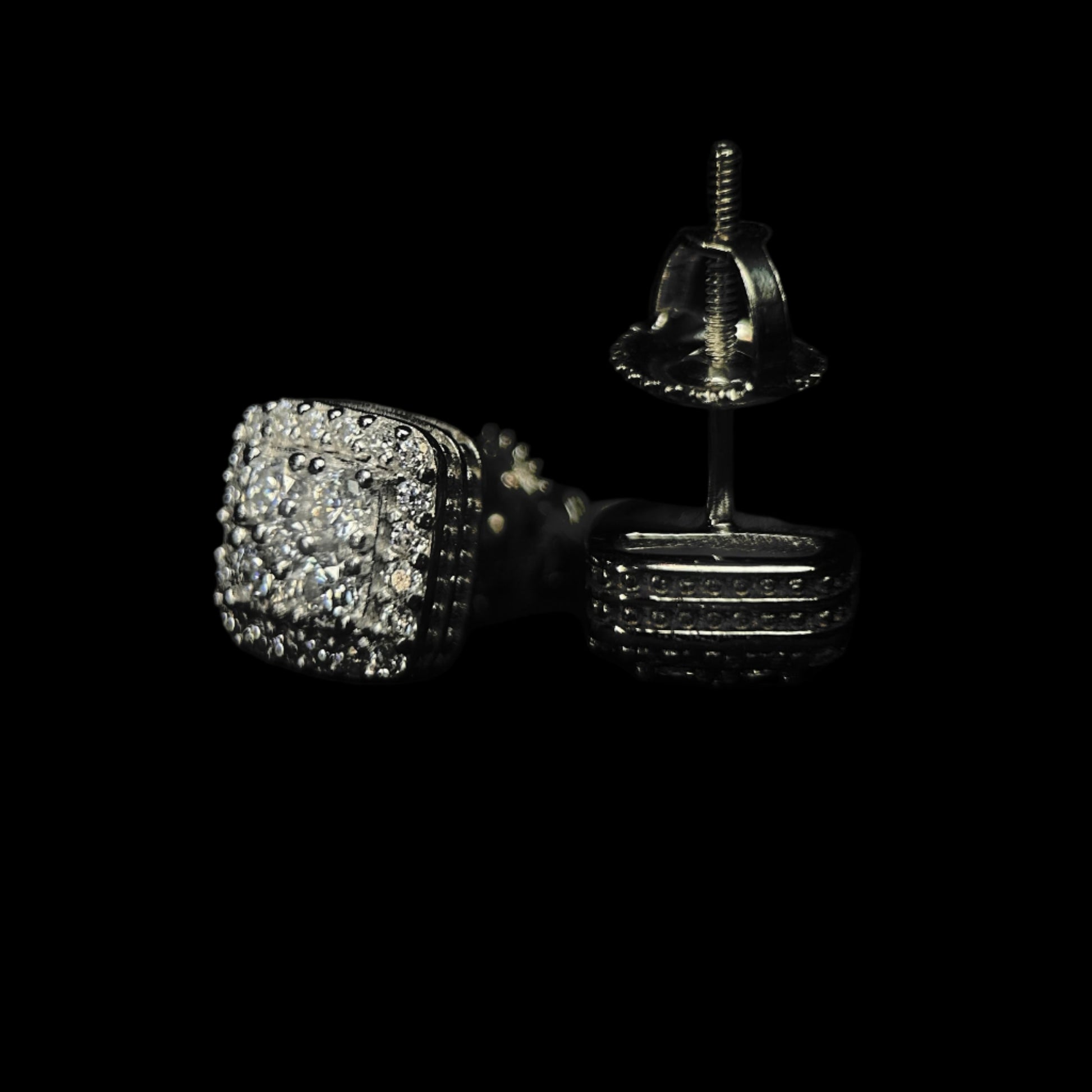 7.5MM VVS Round Square Stud Earrings