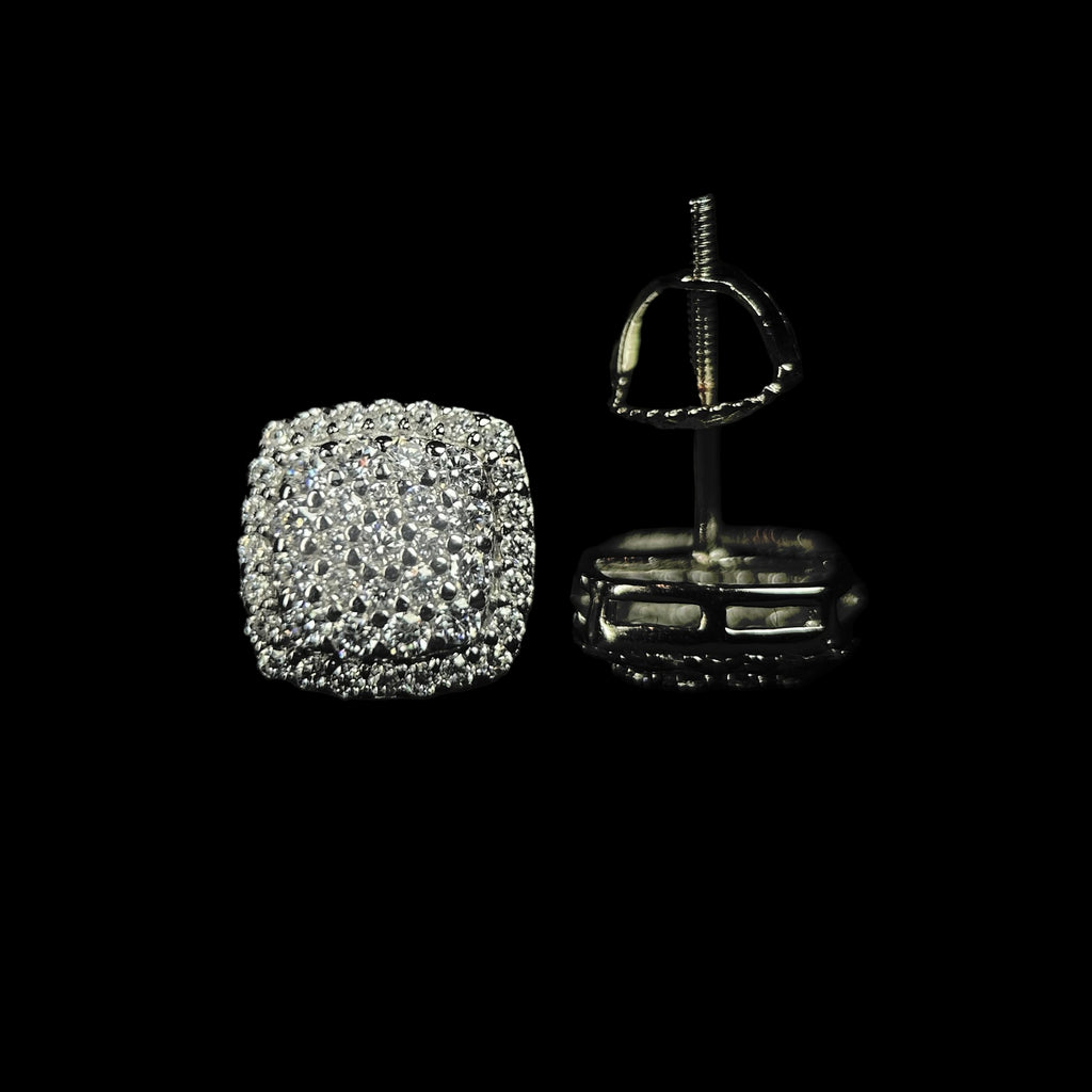 9MM VVS Round Square Earrings
