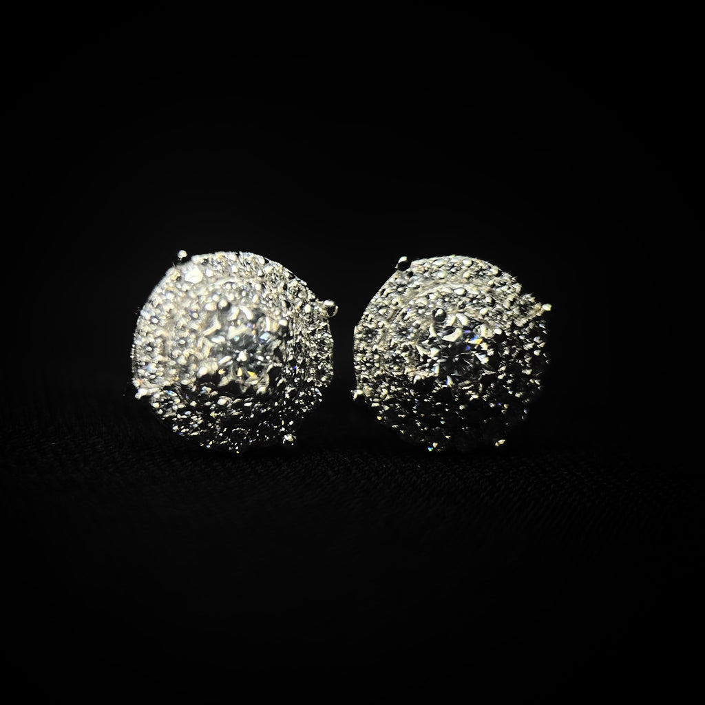 8MM VVS Triple Layer Circle Cluster Earrings