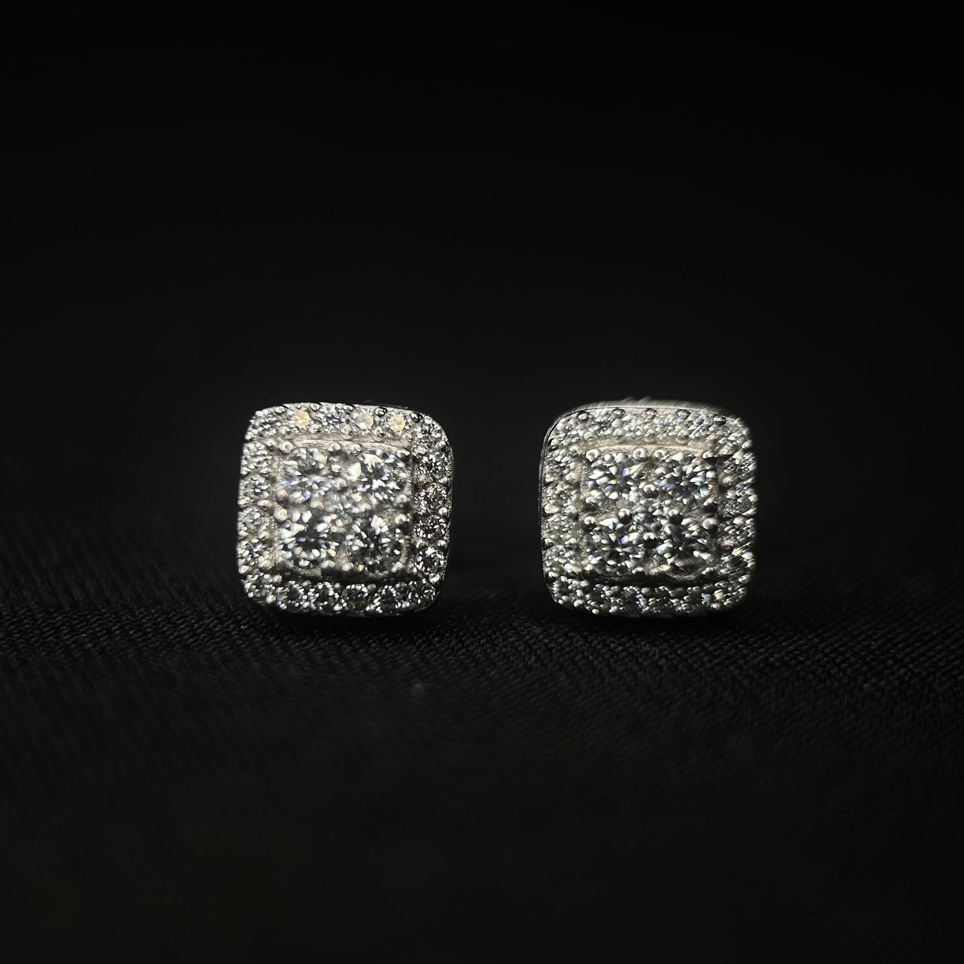 7.5MM VVS Round Square Stud Earrings