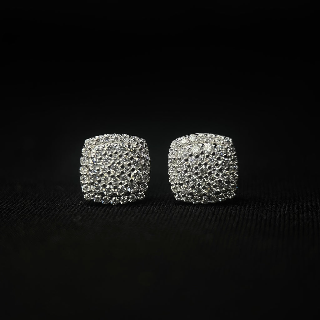 9MM VVS Round Square Earrings