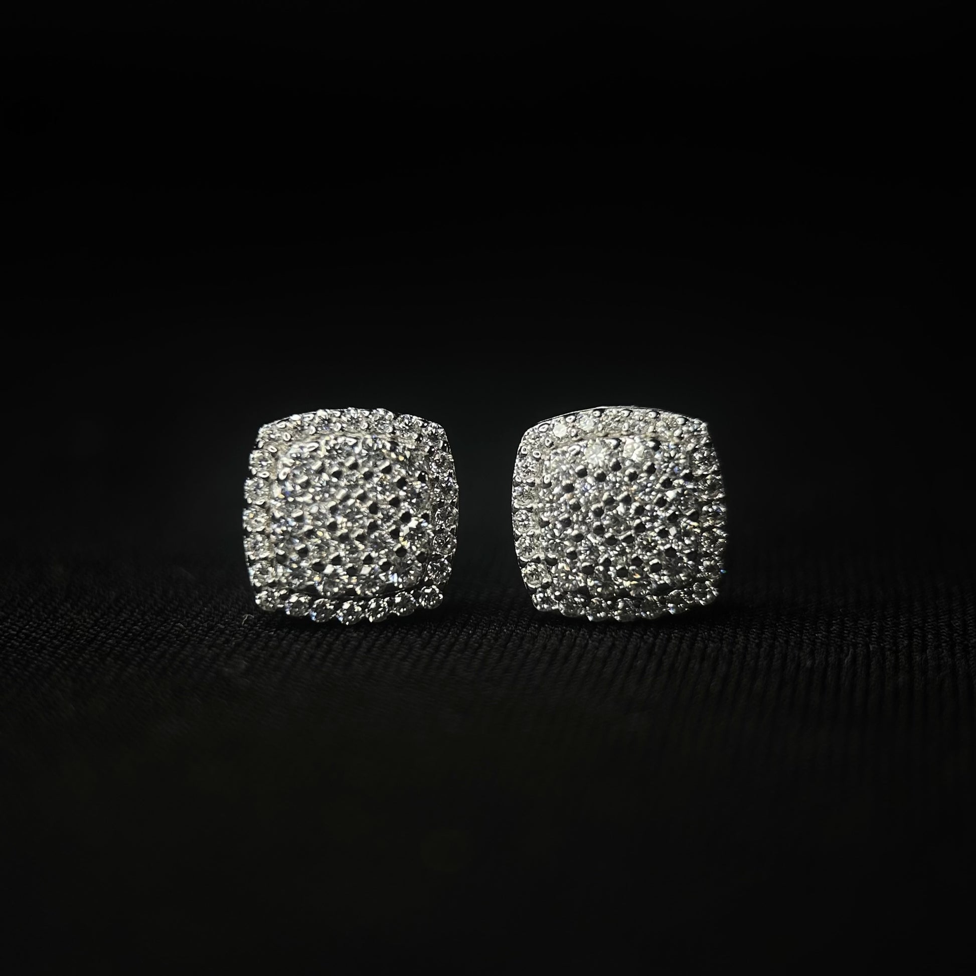 9MM VVS Round Square Earrings