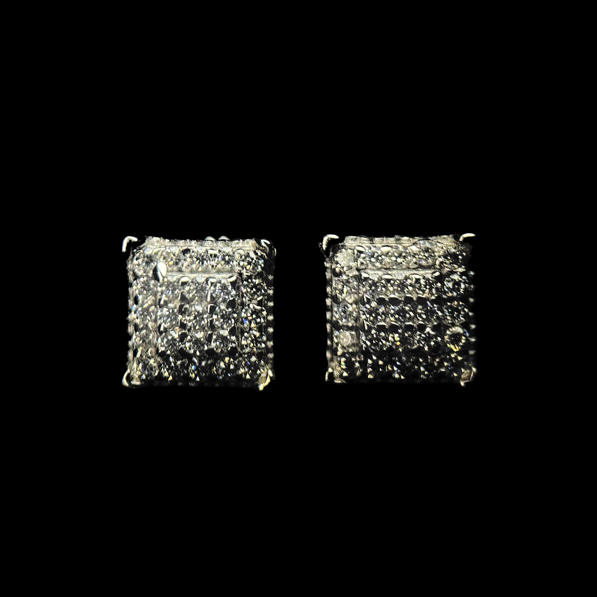 7.5MM VVS Square Cluster Earrings