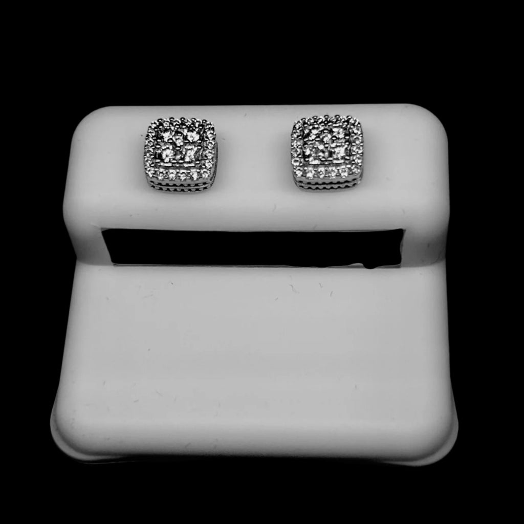 7.5MM VVS Round Square Stud Earrings