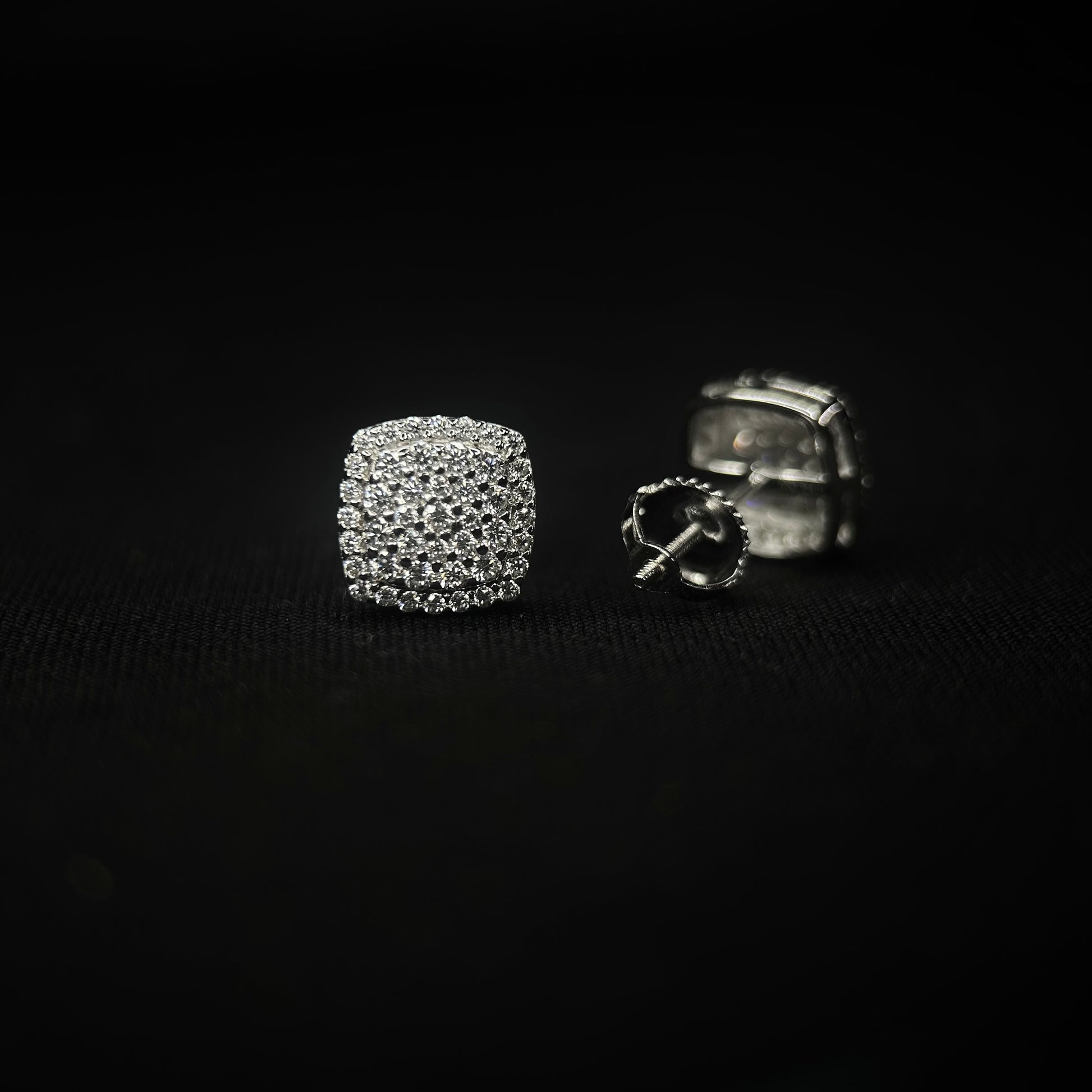 9MM VVS Round Square Earrings