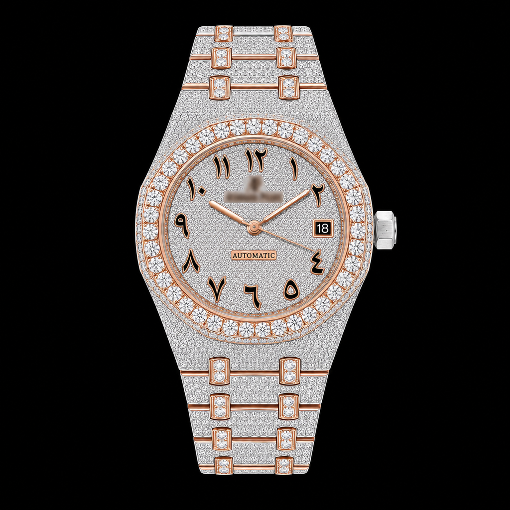APRO Arabic Dial Fully Iced Out Watch