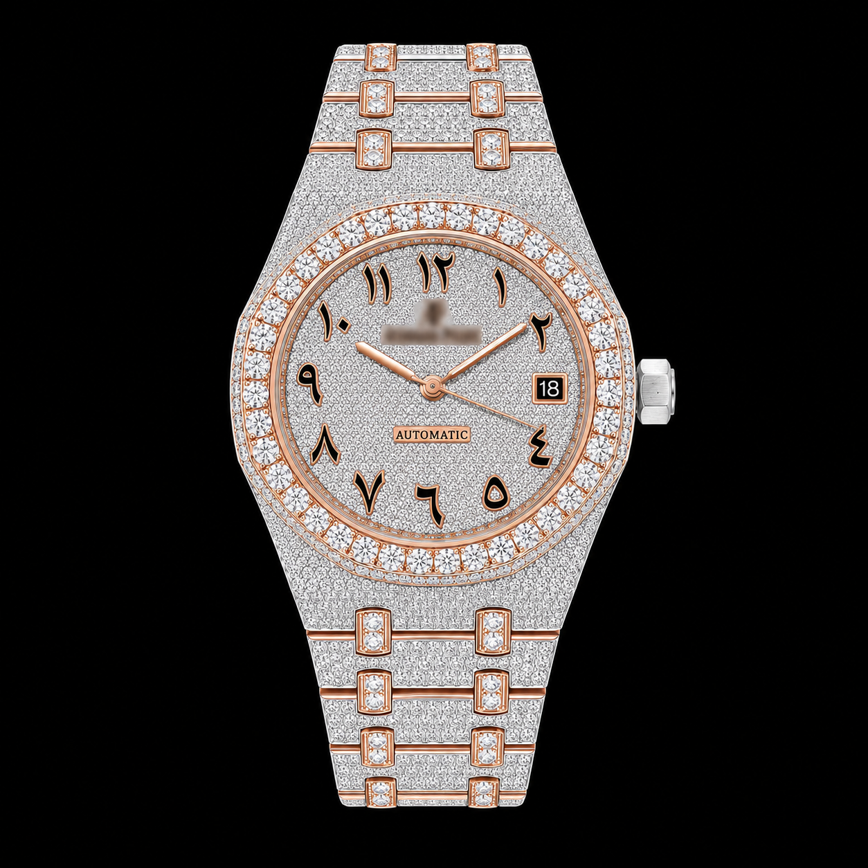 APRO Arabic Dial Fully Iced Out Watch