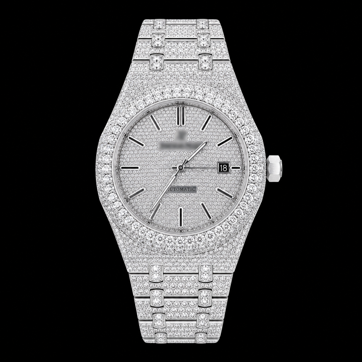 APRO Stick Dial Fully Iced Out Watch