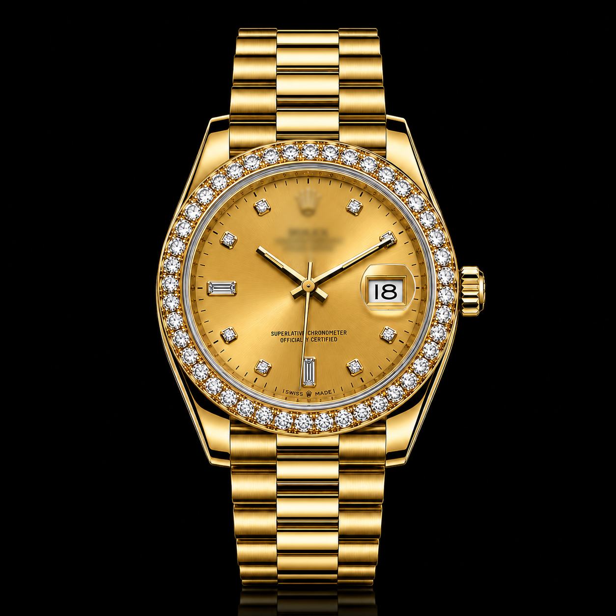 RDD Gold Face Iced Out Bezel Watch