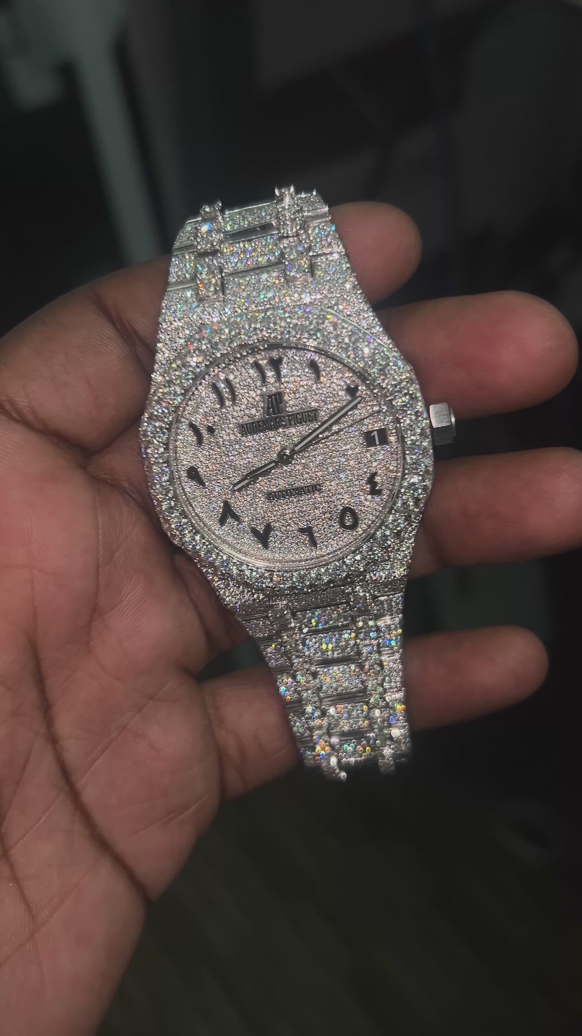 APRO Arabic Dial Fully Iced Out Watch